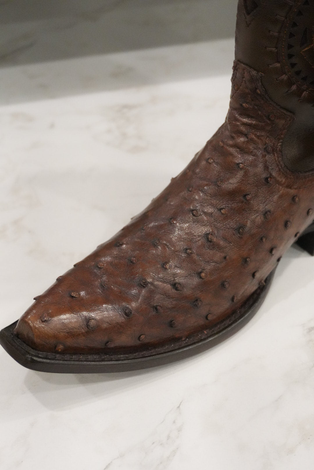 CUADRA BOOT AVESTRUZ BROWN LASER SNIP TOE