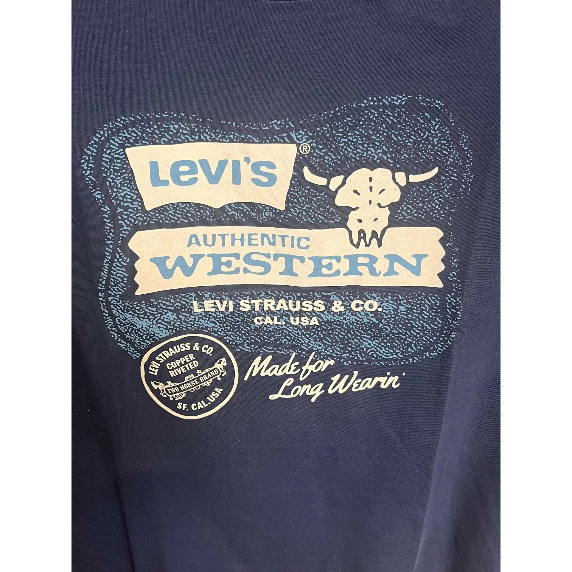 LEVI'S MENS SHORT SLEEVE T-SHIRT NAVY 224911972 Laherradurawwnc.com