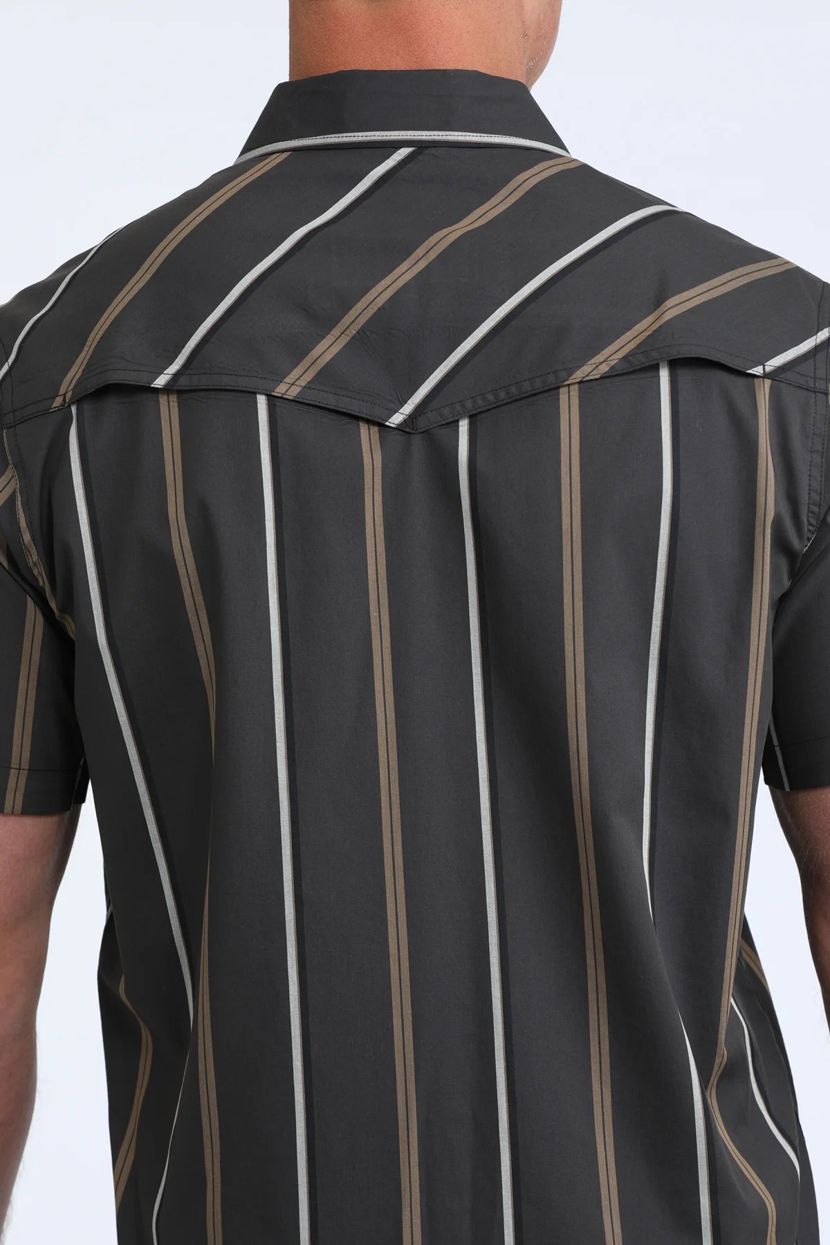 CINCH MENS BLACK STRIPED SHORT SLEEVE SHIRT - MTW1402016