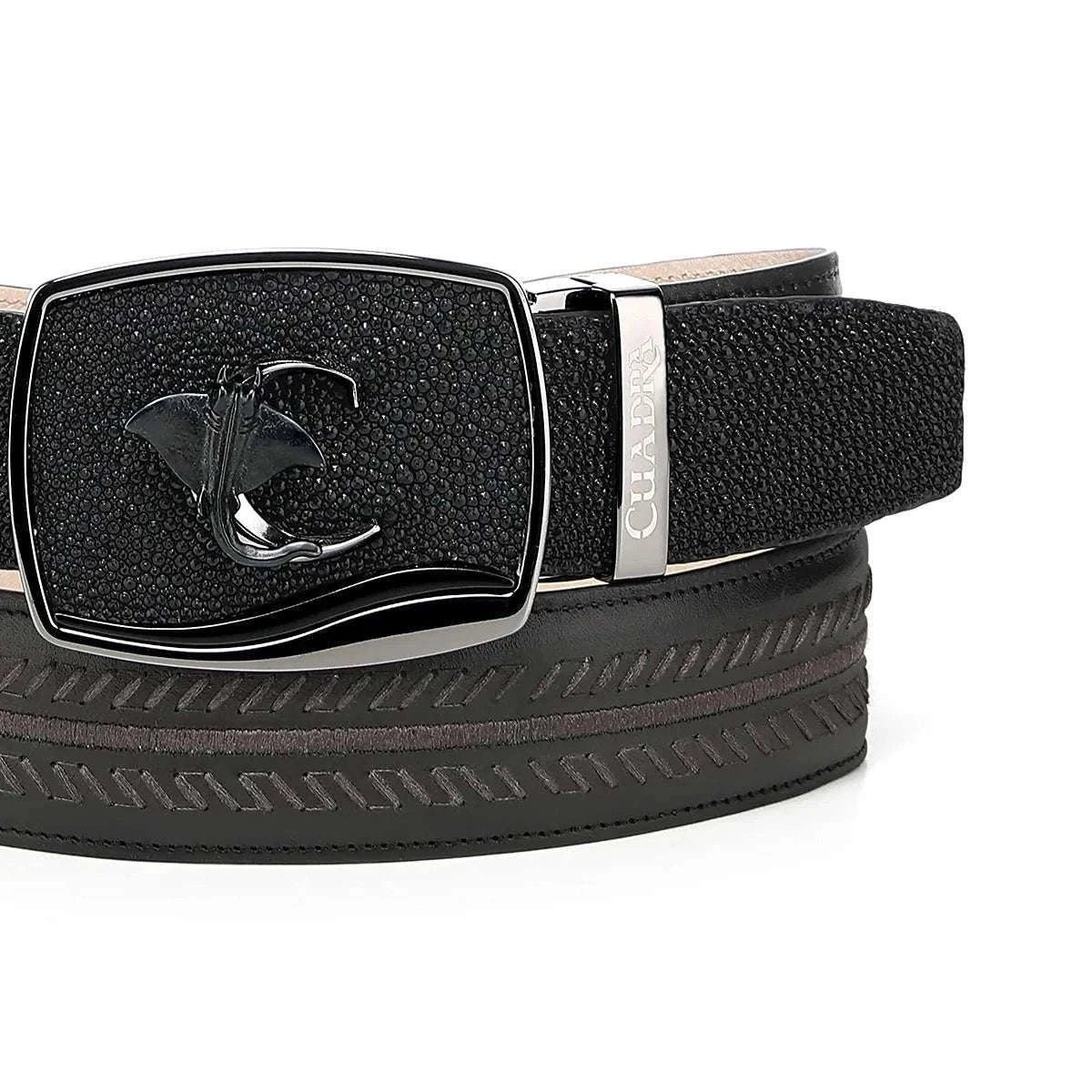 CUADRA CINTO MANTARRAYA NEGRO MN BLACK STINGRAY WOVEN BELT BC475 Laherradurawwnc.com