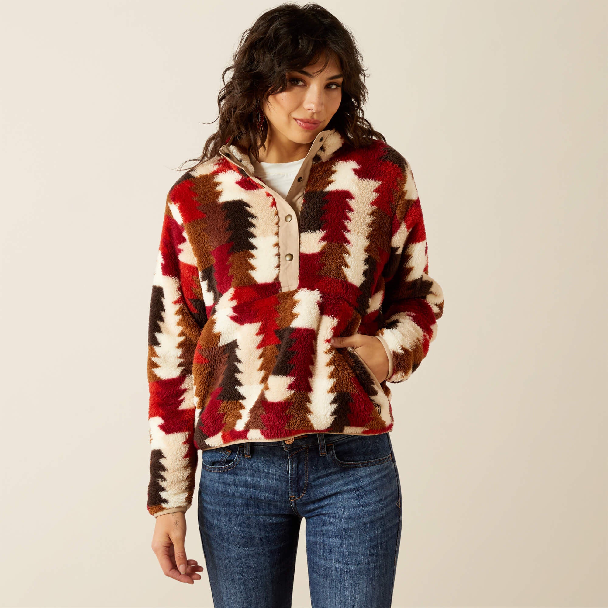 ARIAT WOMENS BARBER SNAP FRONT SWTSHRT 10062614 Laherradurawwnc.com