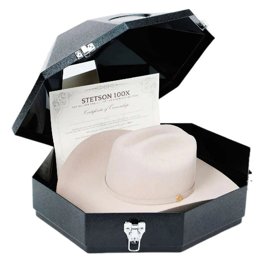 STETSON 100X THE GOLDEN EAGLE SILVERBELLY COPA ALTA 160 ANNIVERSARY FELT HAT Laherradurawwnc.com