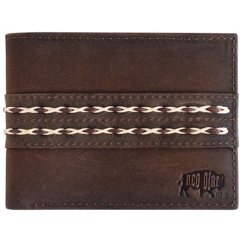 RED DIRT BROWN & WHITE BI-FOLD WALLET- 2520638819 Laherradurawwnc.com