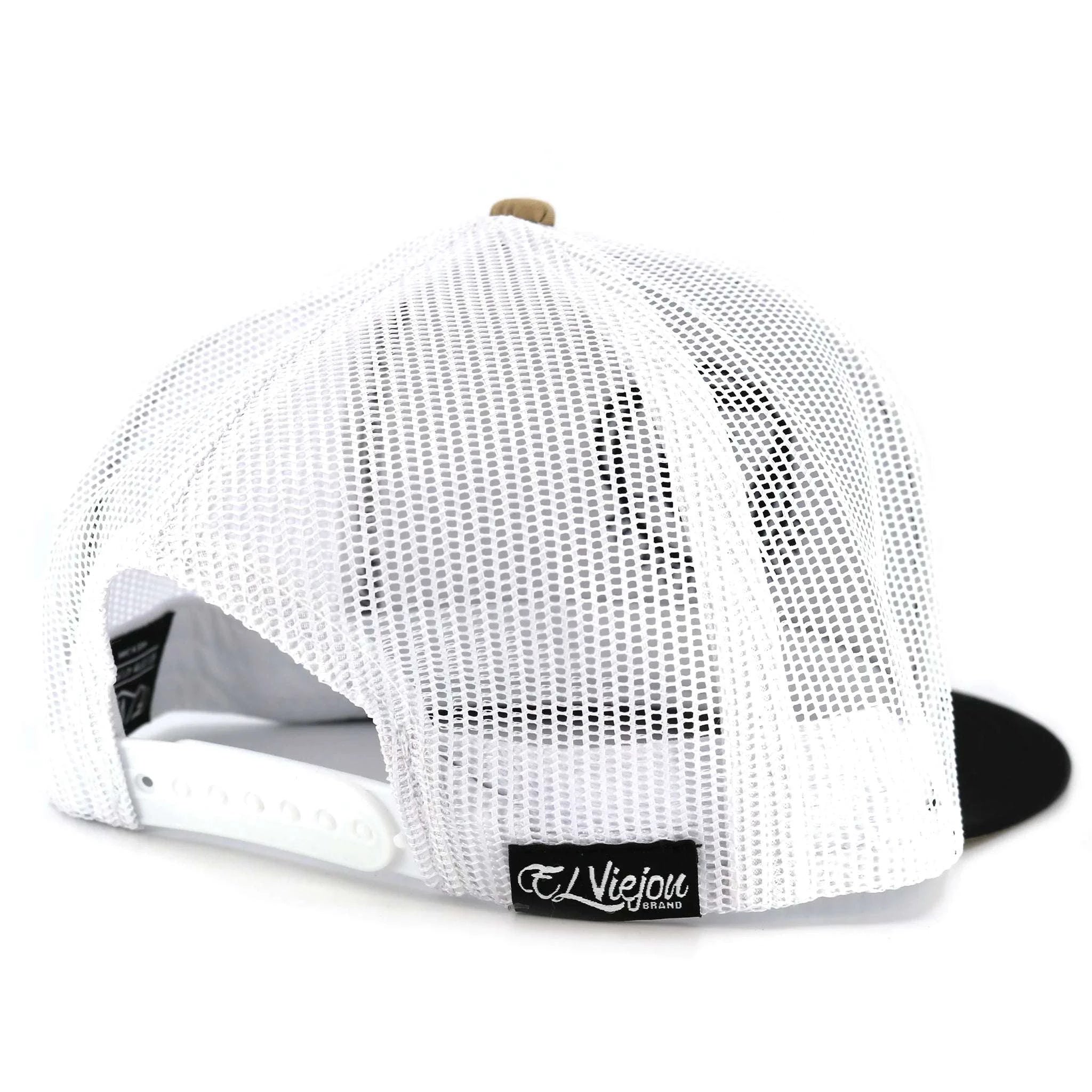 White mesh cap with black visor