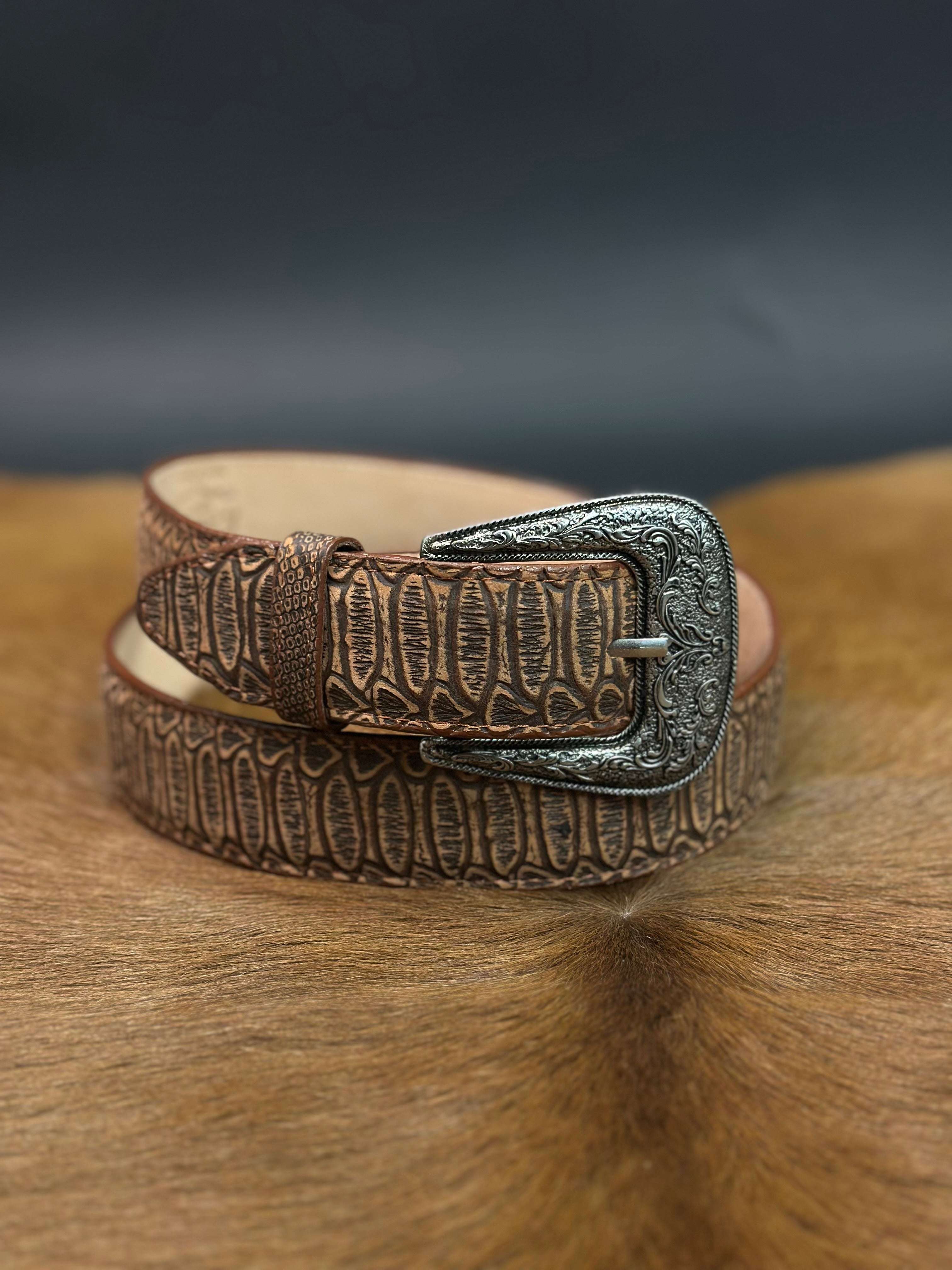 RAFAGA EXOTIC PYTHON ORANGE TAN UNISEX BELT Laherradurawwnc.com