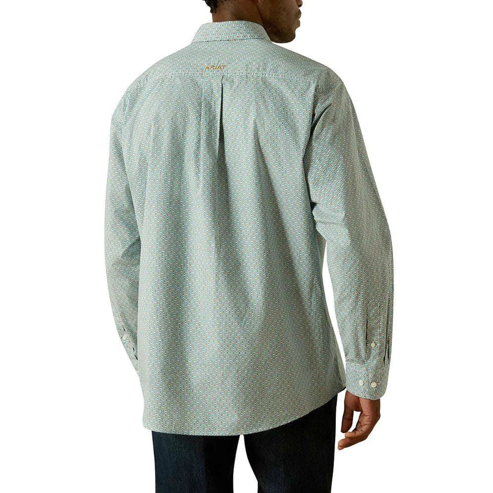 ARIAT MENS BANNER AQUA CLASSIC FIT PRINT SHIRT 10062206 Laherradurawwnc.com