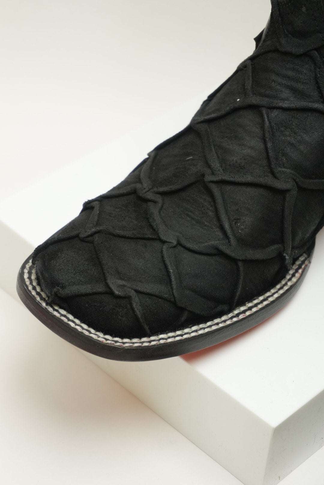 LA HERRADURA MENS DANIEL PIRARUCU DOBLILLADO GAM NEGRO RED BOTTOM SQUARE TOE BOOT Laherradurawwnc.com