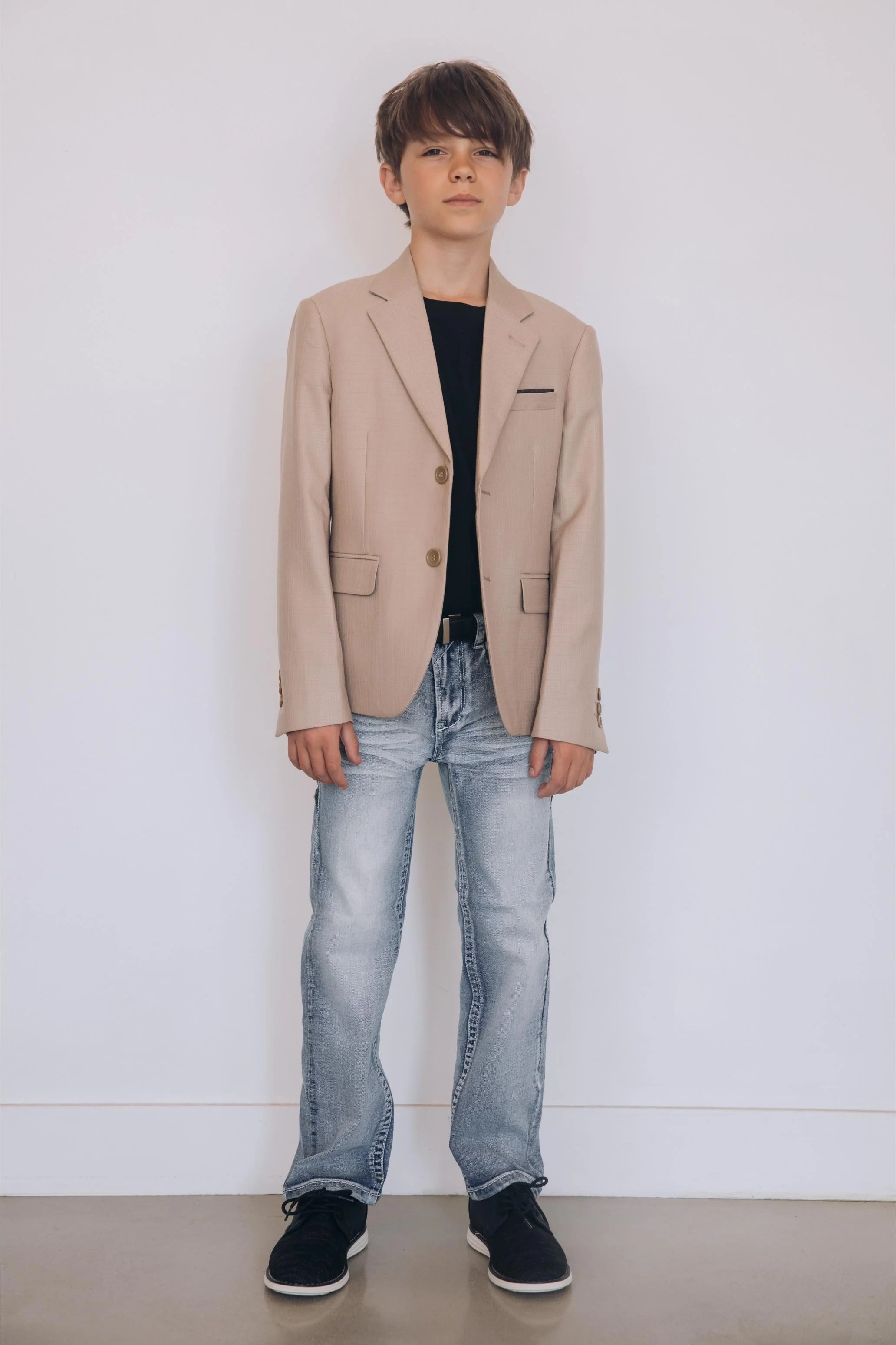 Boys platini Faux suede western Beige BLAZER-BLK10532