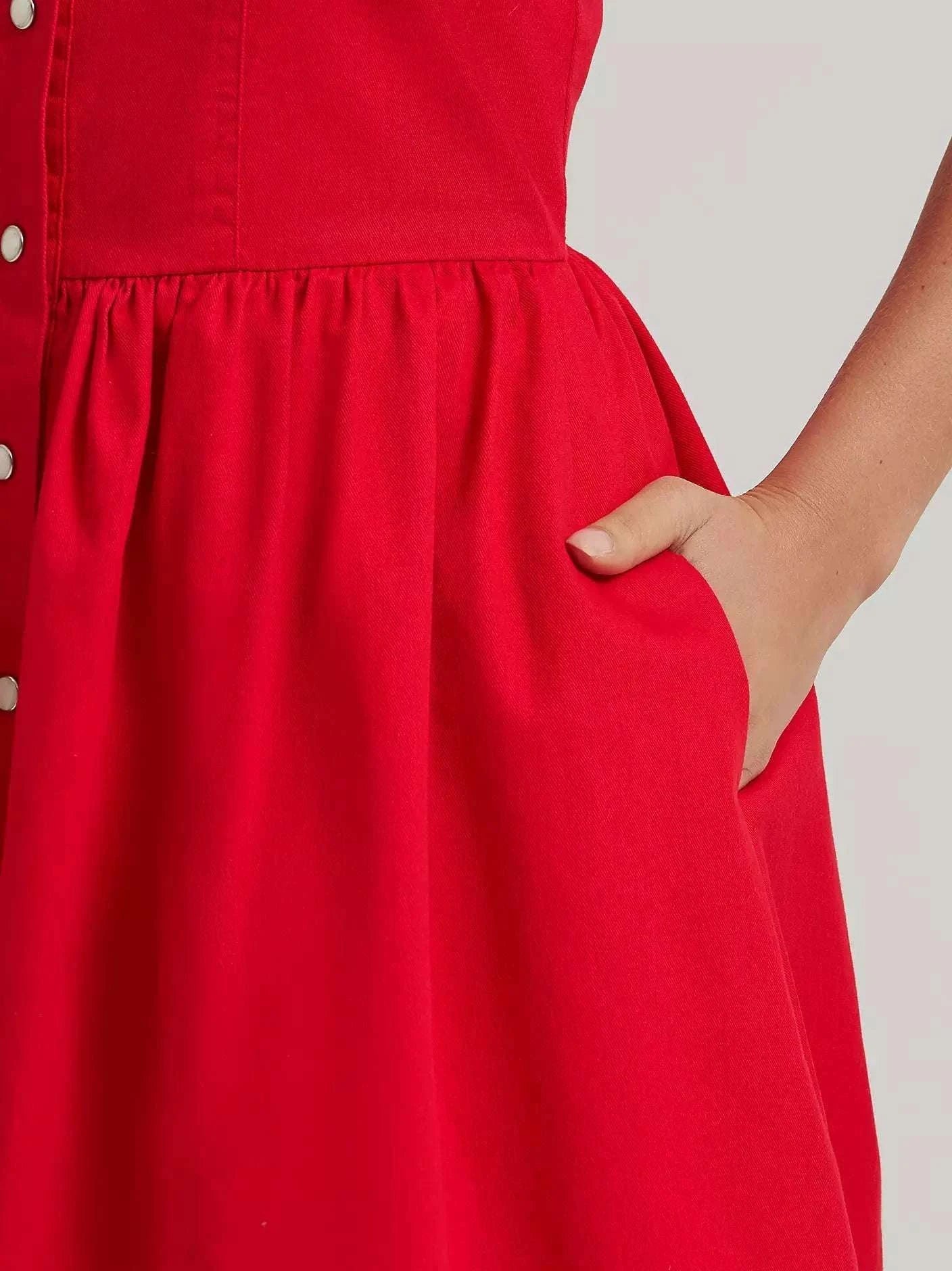 WRANGLER WOMEN'S AMERICANA CORSET SNAP DRESS RED - 112379499 Laherradurawwnc.com