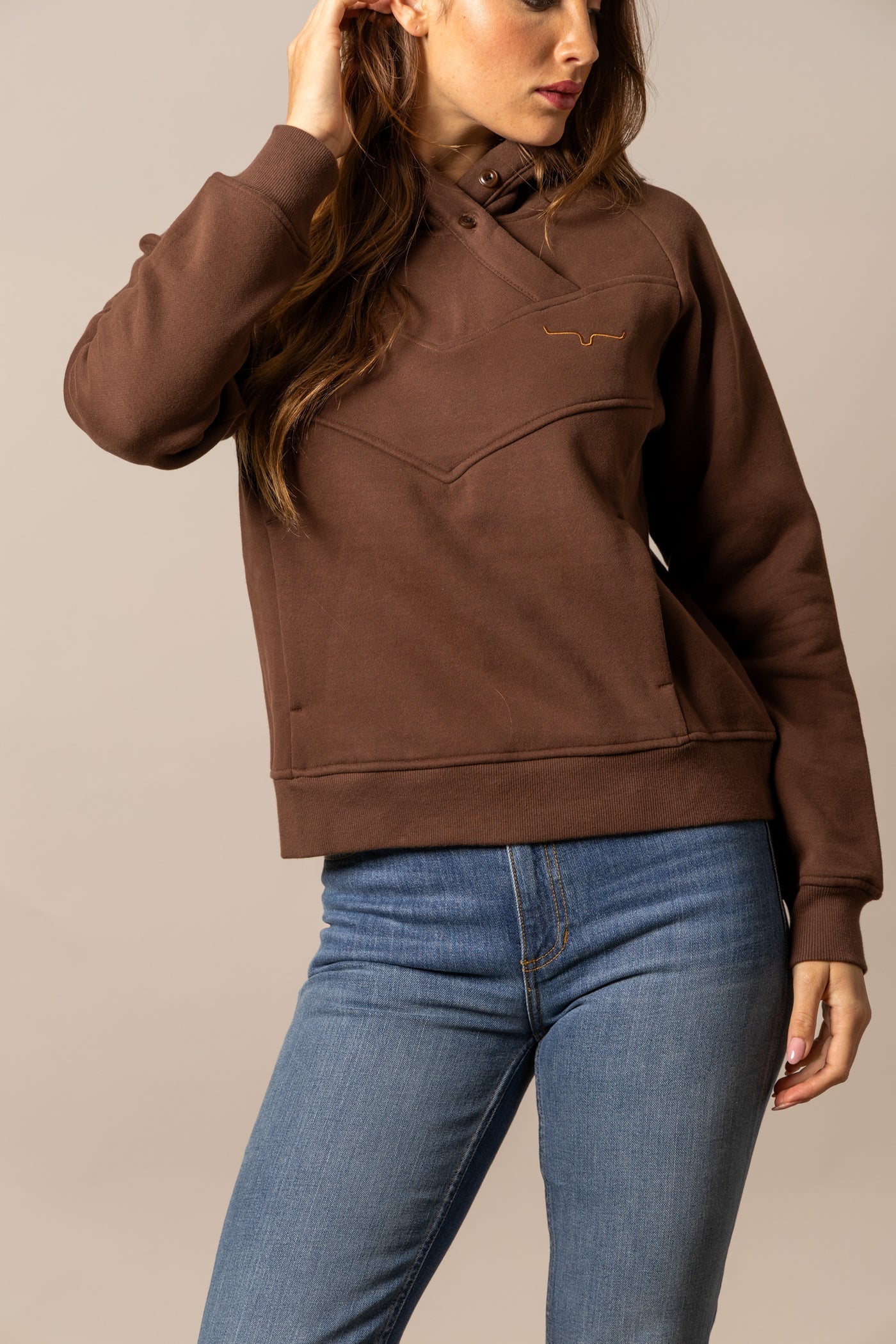 KIMES RANCH WOMENS ELLA BROWN HOODIE