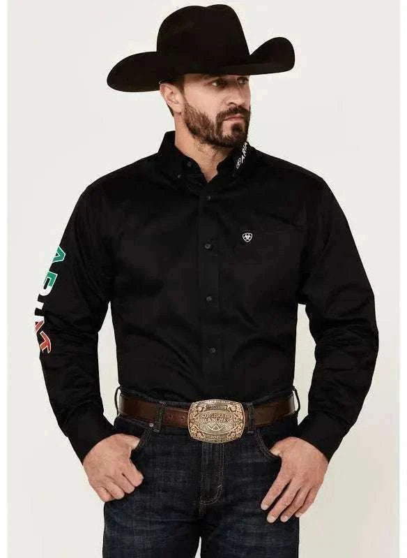 ARIAT TEAM LOGO TWILL FTD LS SHRT -10038914 Laherradurawwnc.com