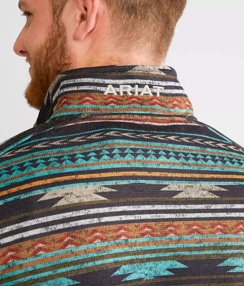 ARIAT MEN CALDWELL 1/4 ZIP PULLOVER BASCAY BAY SERAPE 10046668 Laherradurawwnc.com