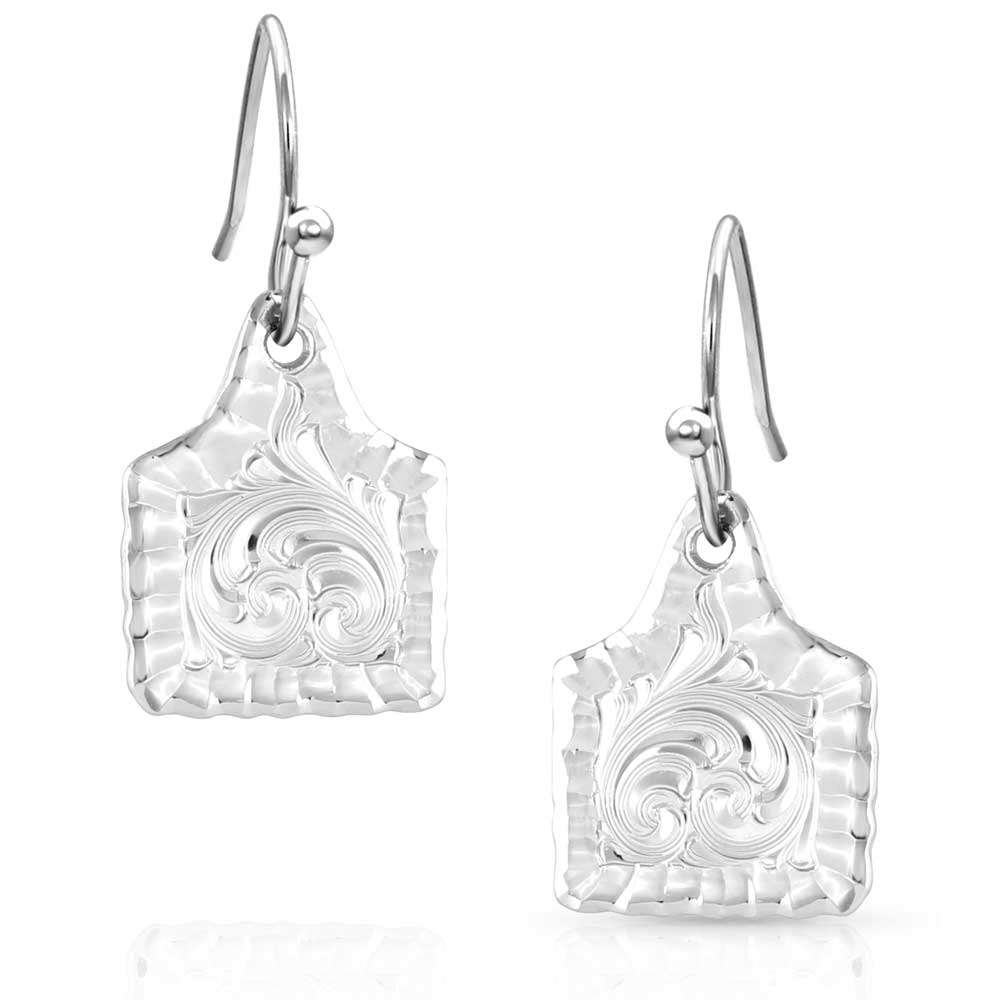 Montana Silversmith Silver Ear Tag Earrings ER5398 Laherradurawwnc.com