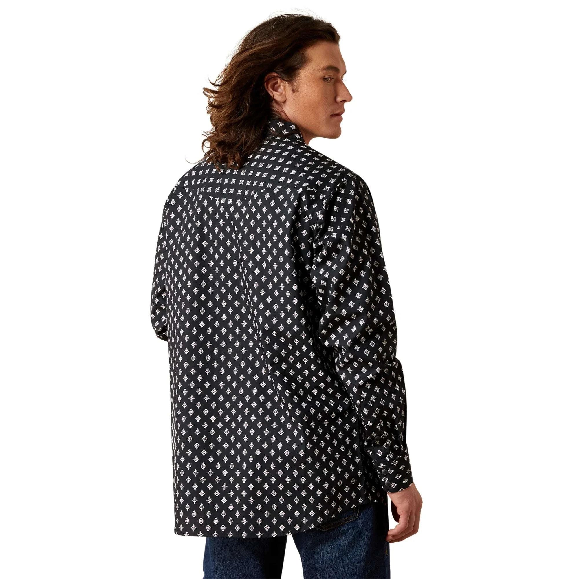 ARIAT MEN BLACK FELIX FTD SNP LS SHIRT-10065785 Laherradurawwnc.com
