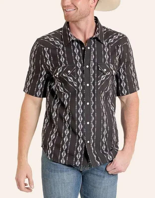 PANHANDLE SHIRT MENS SS SNAP MV FIT BLACK -PMN9S08161 Laherradurawwnc.com