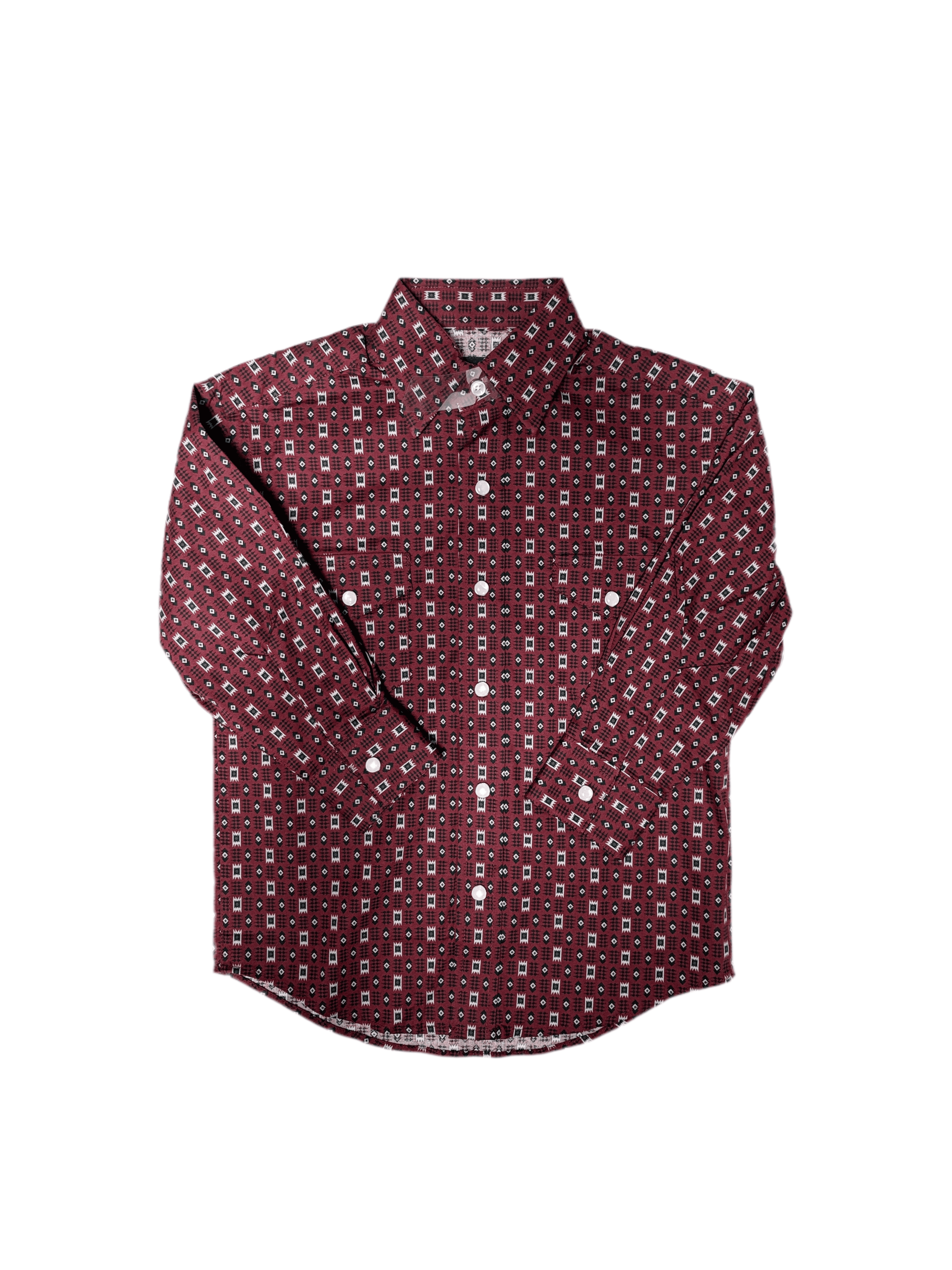 PANHANDLE AZTEC SHIRT BURGUNDY RBN2S02825 Laherradurawwnc.com