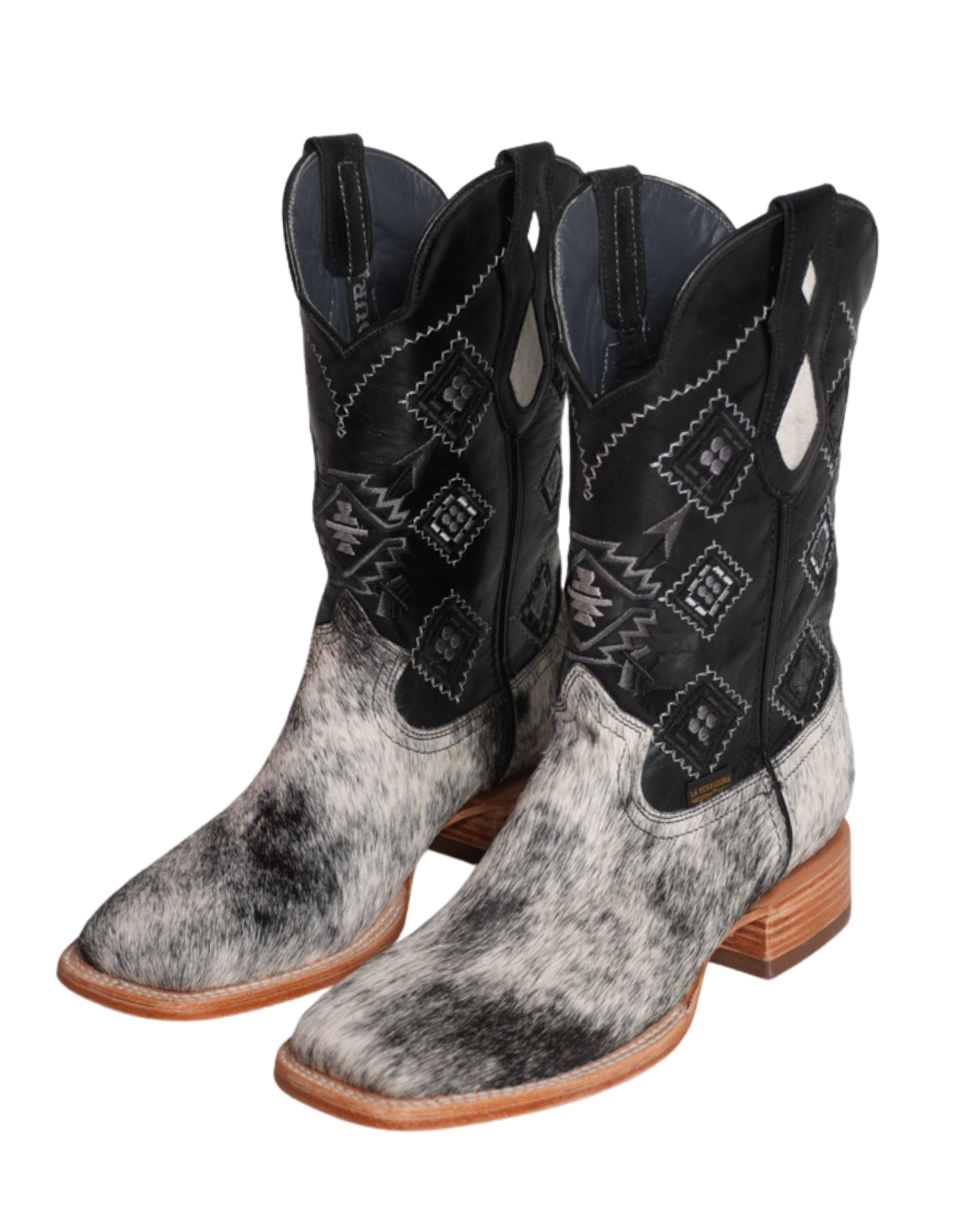 LA HERRADURA MENS COWHIDE DANIEL PELO PINTO NEGRO BARZA AC NAT NEW BOOT