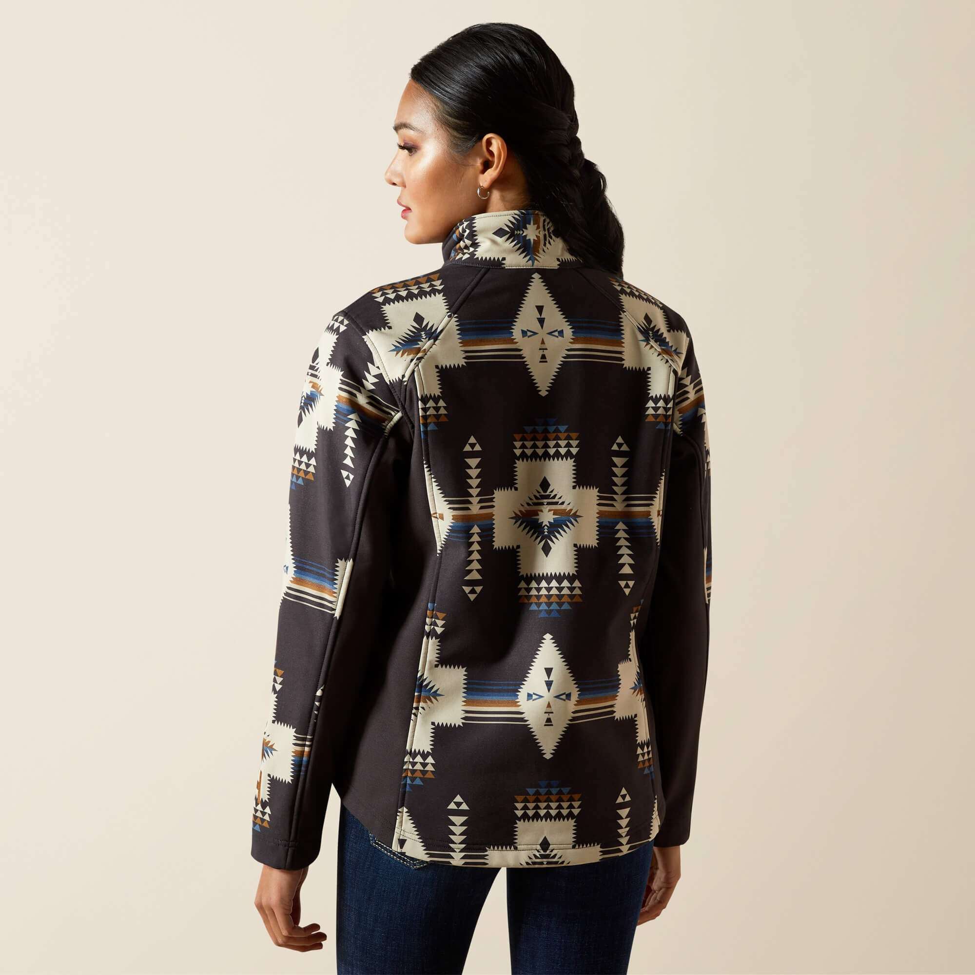 ARIAT WOMENS LOGO SOFTSHELL PRINT THORNSTONE JAKET 10062213 Laherradurawwnc.com