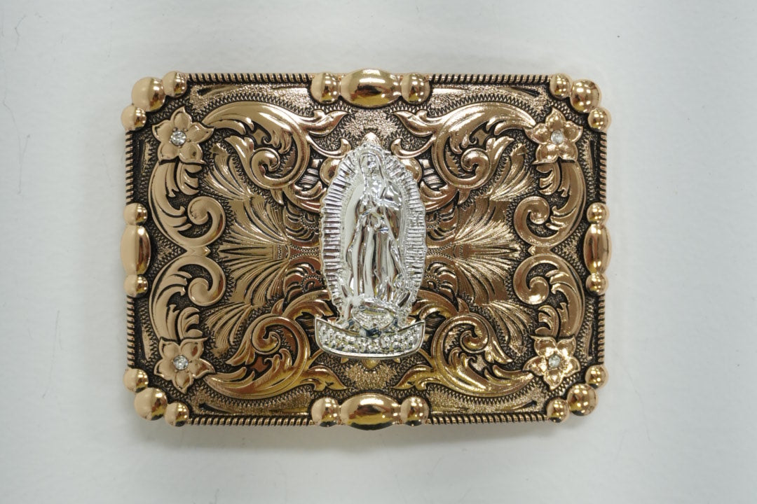ALL COPPER GUADALUPE VIRGIN SQUARE BUCKLE