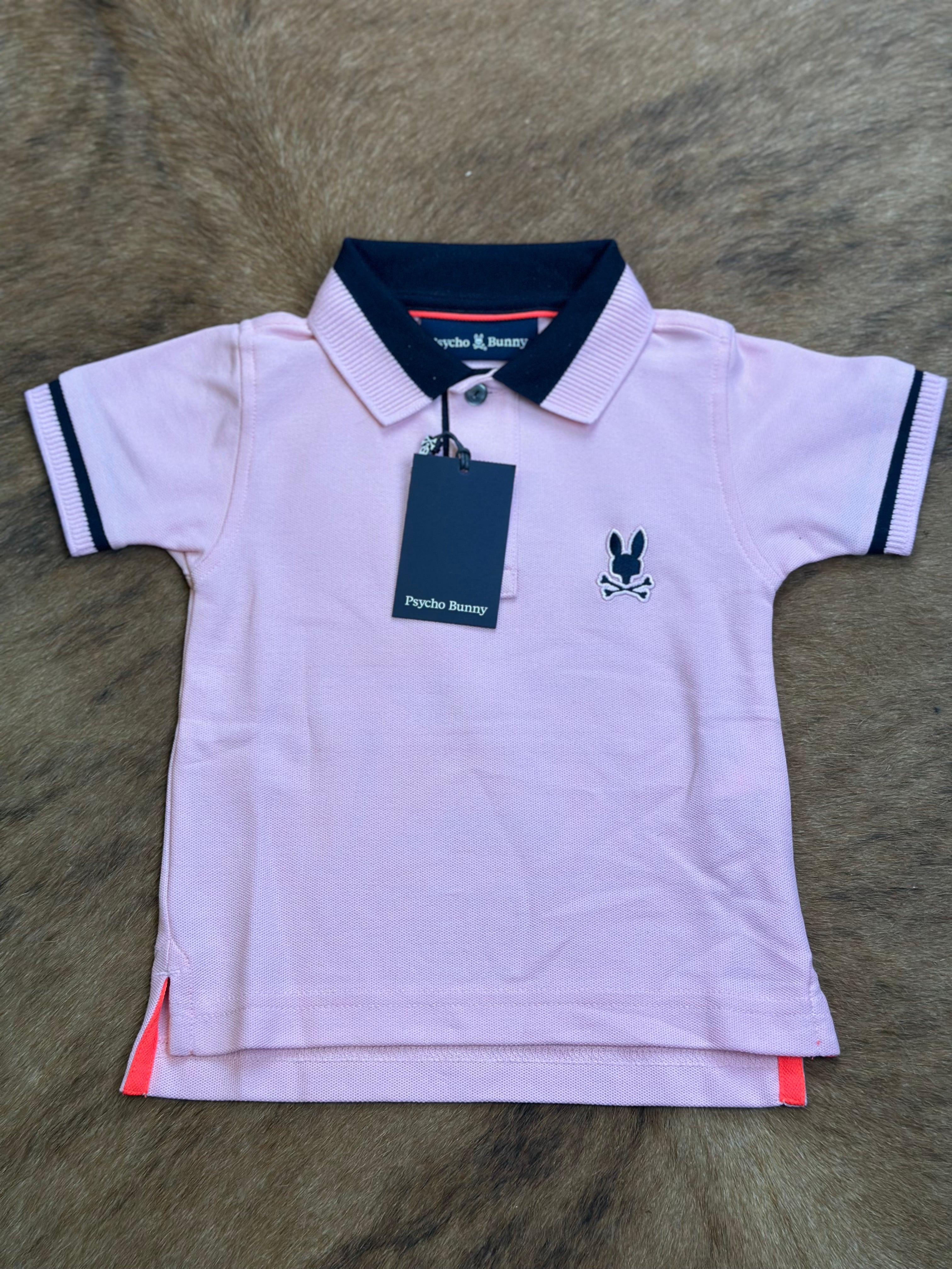 PSYCHO BUNNY KIDS NEWMAN PIQUE POLO ROMANCE ROSE B0K504F200