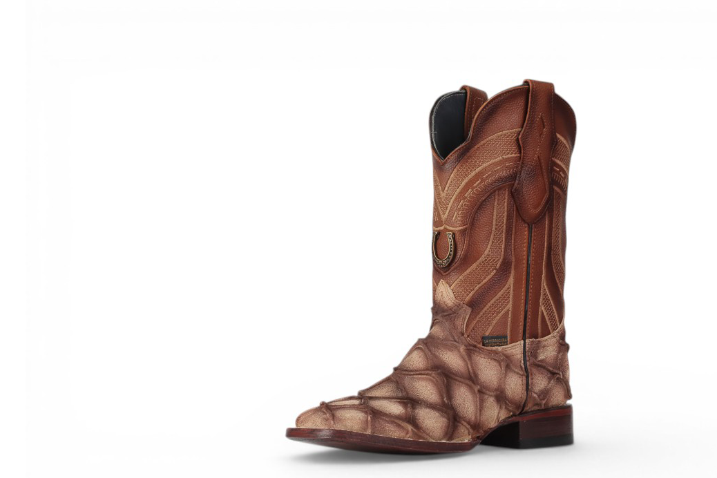 LA HERRADURA MENS DANIEL PIRARUCU DOBLILLADO GAM HUESO SQUARE TOE BOOT NEW BOOTS