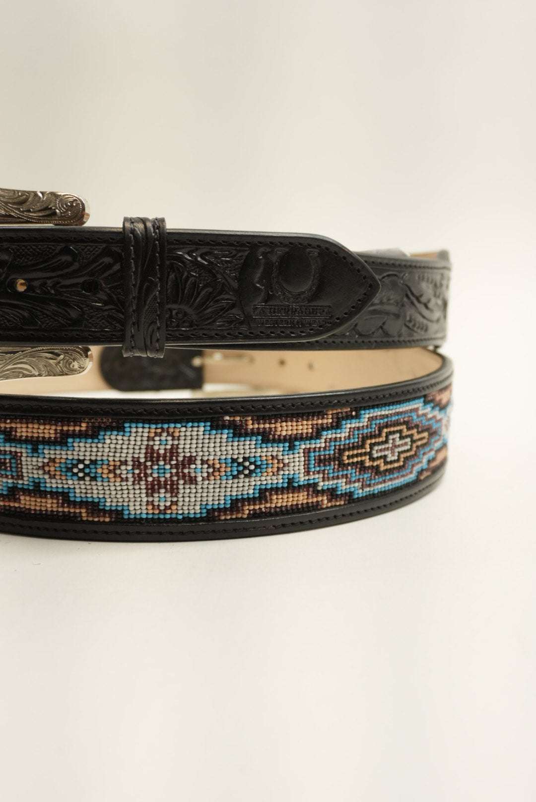 LA HERRADURA BELT AZTEC BLACK/ BLUE WITH WHITE NEW DESIGN Laherradurawwnc.com