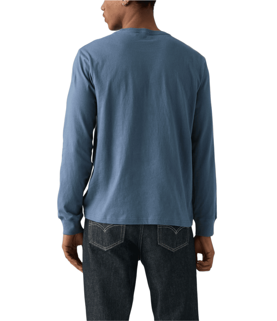 LEVI'S MENS LONG SLEEVE T-SHIRT BLUE 161390285 Laherradurawwnc.com