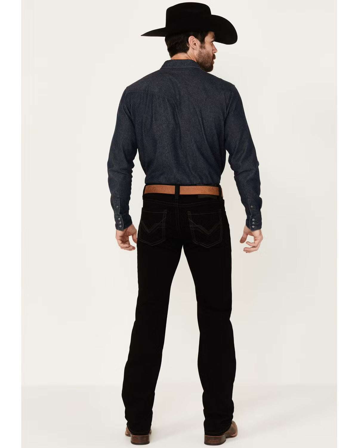 ROCK&ROLL MENS BLACK DOUBLE BARREL STRAIGHT BOOTCUT RELAXED FIT -BM0SD02484 Laherradurawwnc.com
