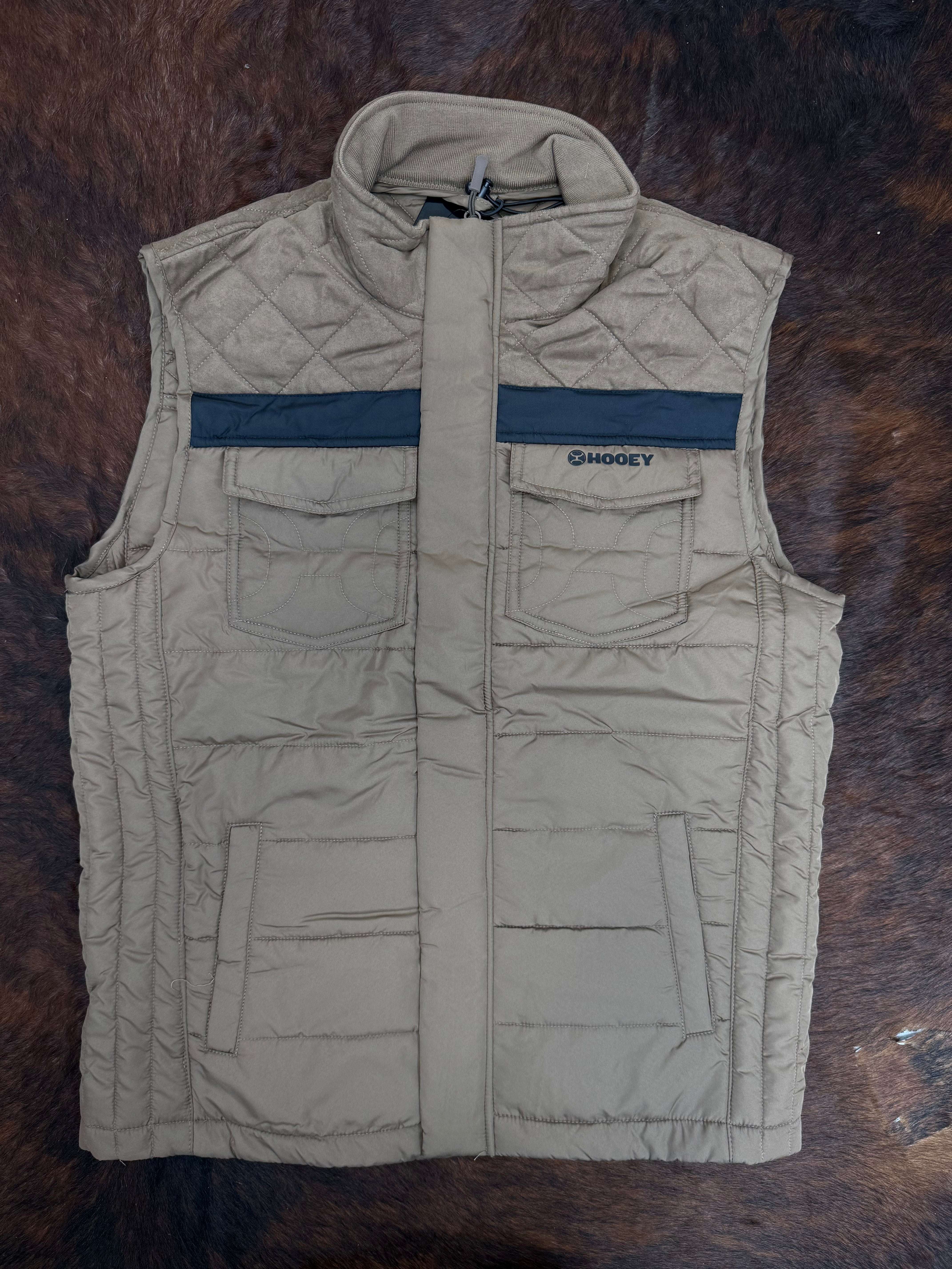 HOOEY MENS BANFF SHITAKE BROWN PACKABLE VEST HV117BR Laherradurawwnc.com
