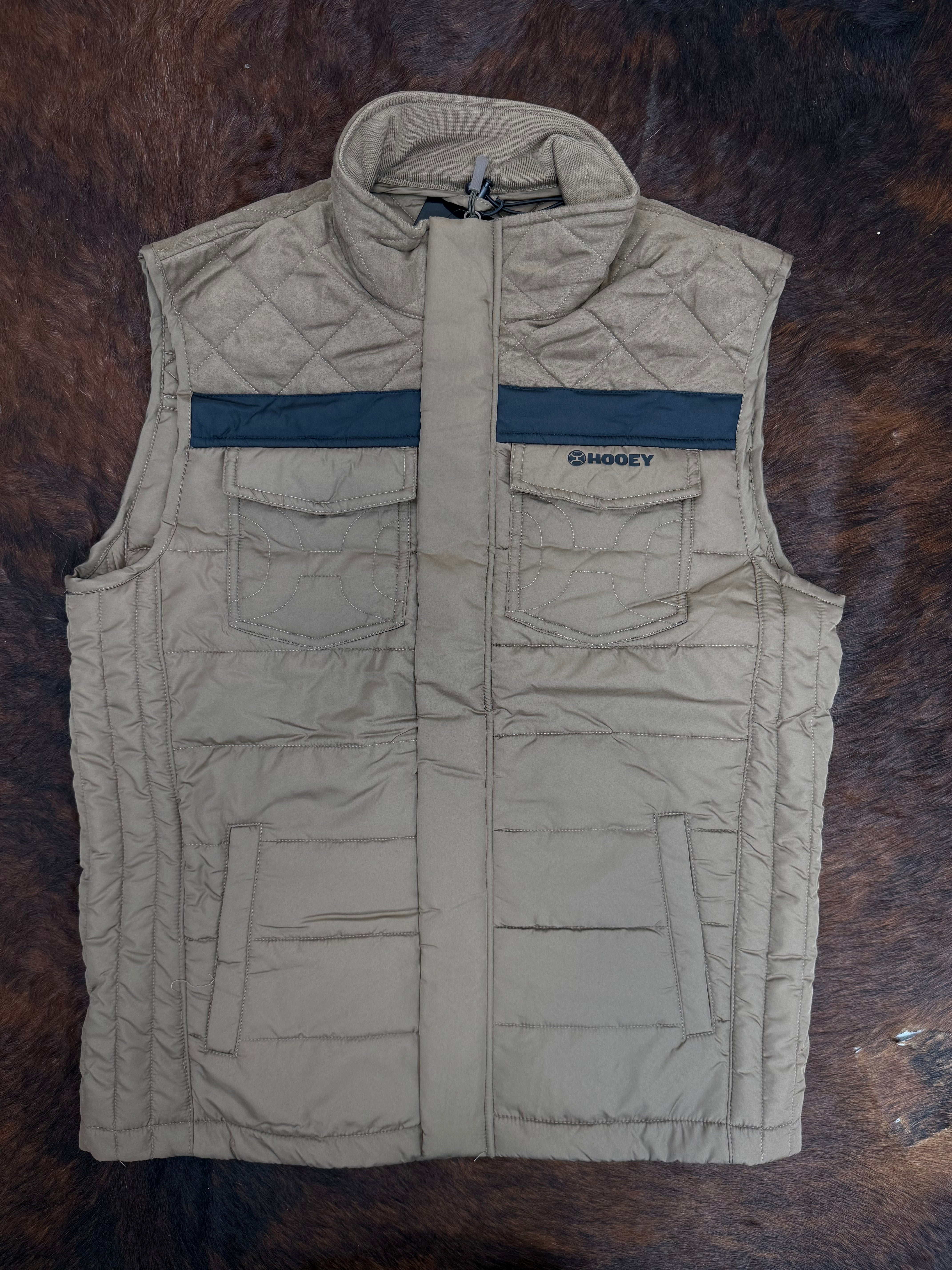 HOOEY MENS BANFF SHITAKE BROWN PACKABLE VEST HV117BR