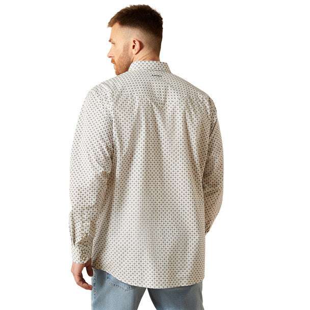 ARIAT MEN WHITE FENN SNP LS SHIRT -10065784 Laherradurawwnc.com