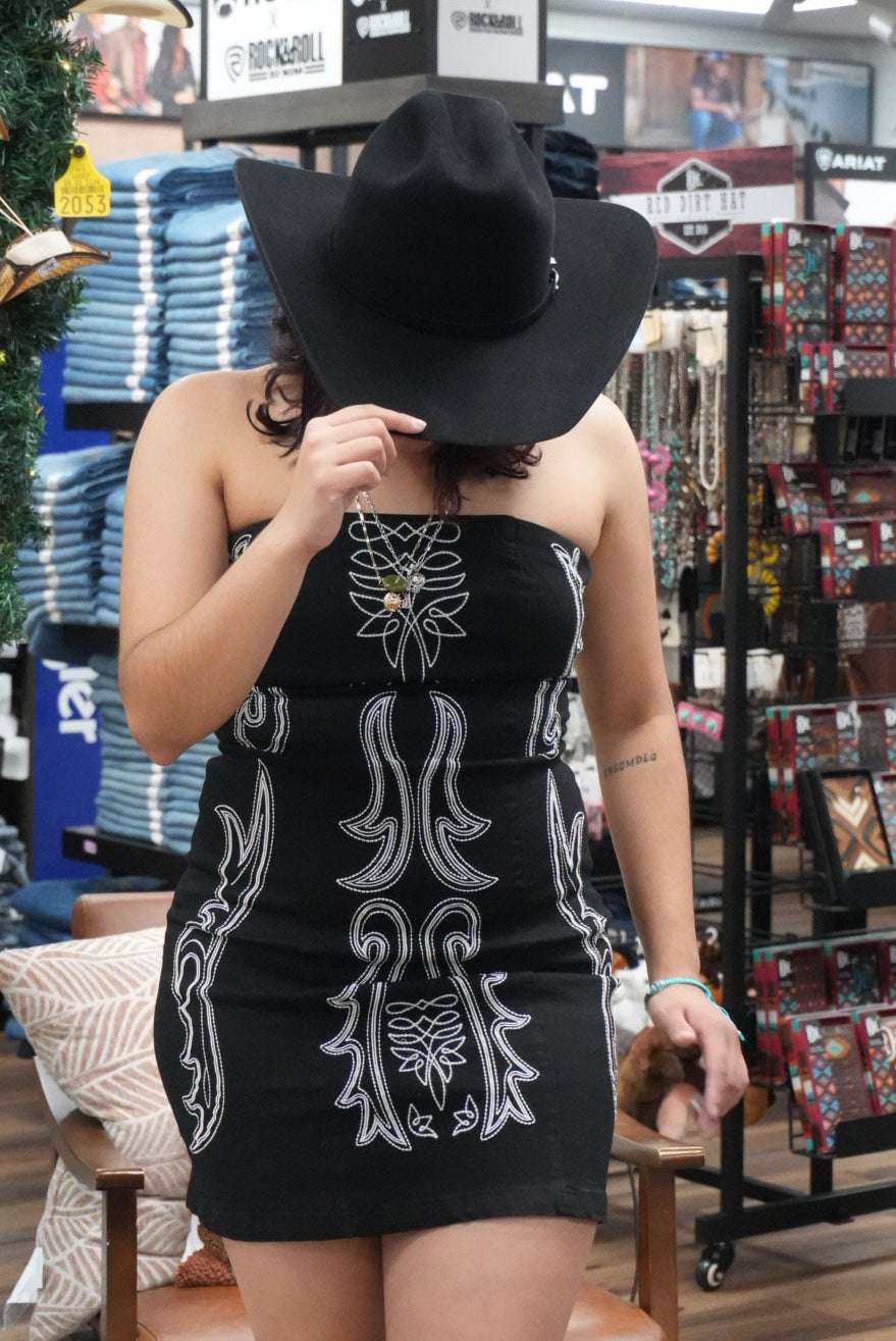 DRESS LUCKY & BLESSED WOMEN BLACK DR611 Laherradurawwnc.com