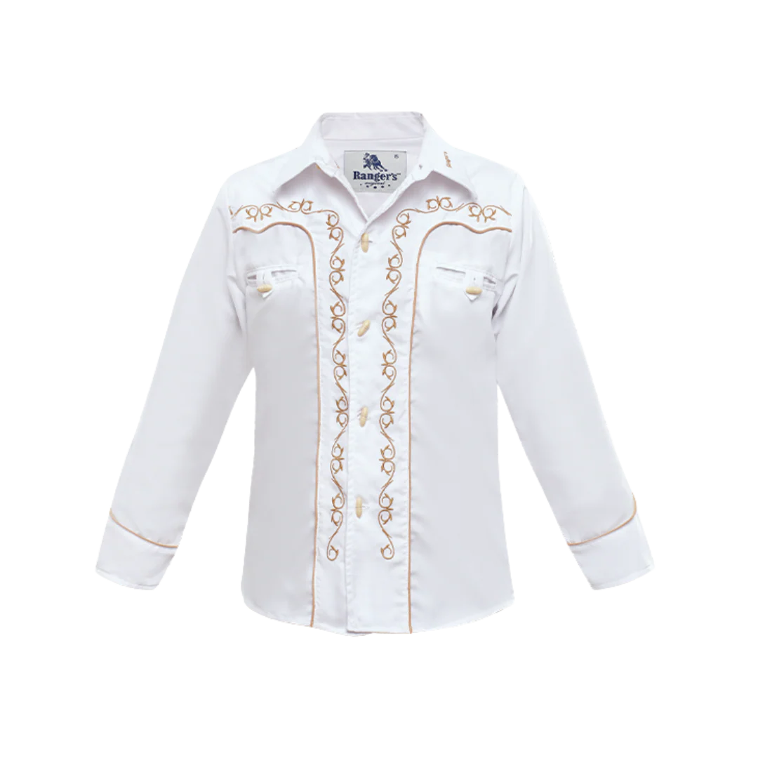 RANGERS SHIRT LONG SLEEVE BEIGE BORDADO KIDS 008NO01