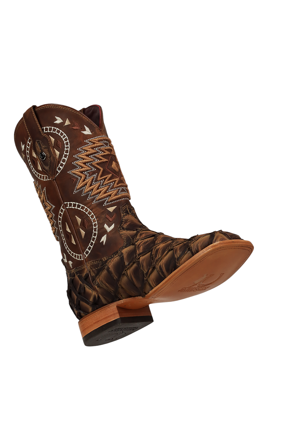 LA HERRADURA LH005 EXOTIC RANCHERA FISH SADDLE COFFEE RISE SQ TOE EE