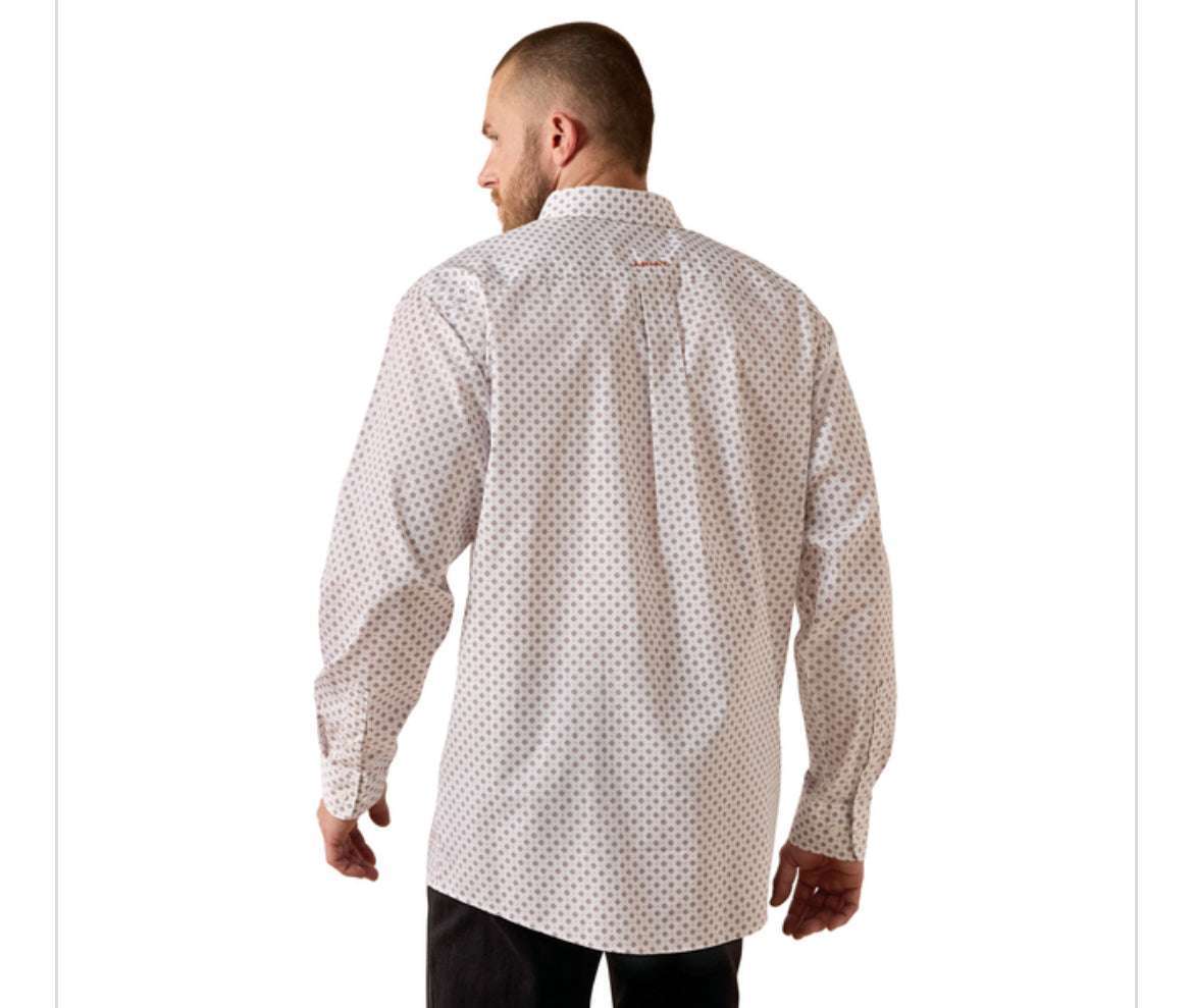 ARIAT MENS WHITE GEO PRINT SHIRT- 10071748 Laherradurawwnc.com