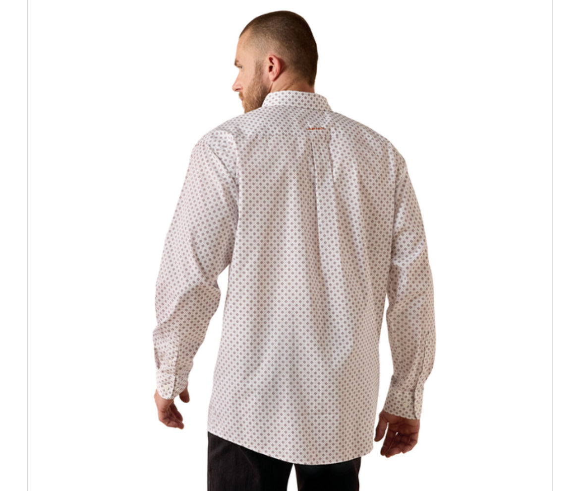 ARIAT MENS WHITE GEO PRINT SHIRT- 10071748