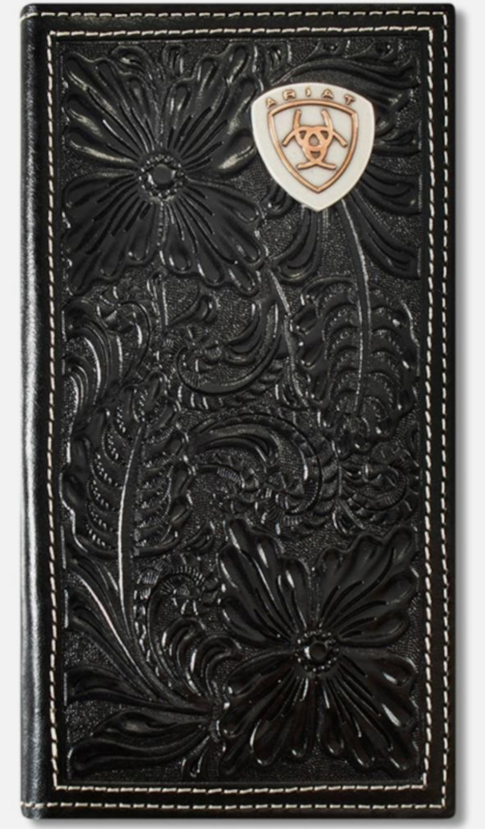 ARIAT BLACK HAND TOOLED WALLET-A3559701