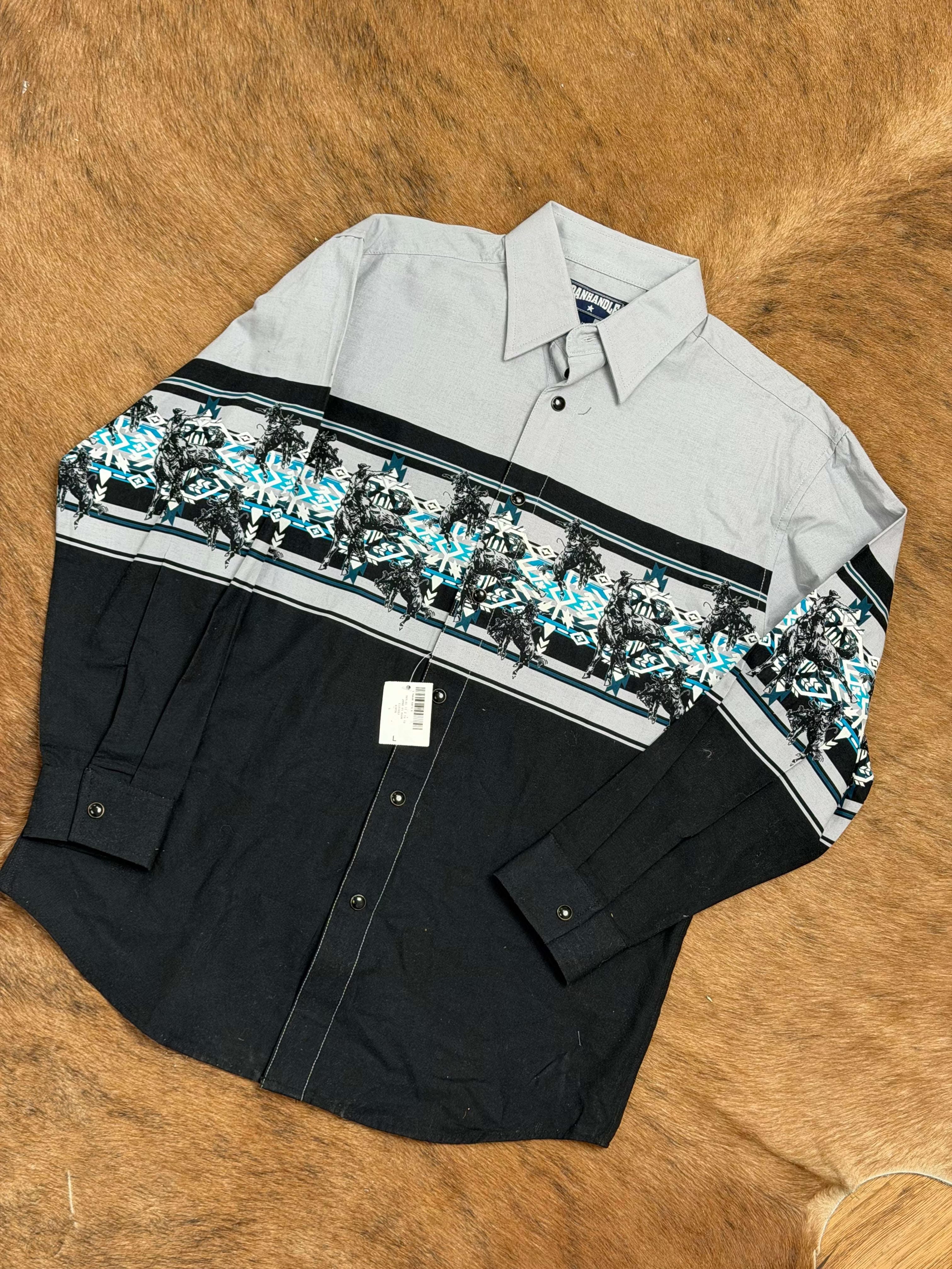PANHANDLE KIDS LS SNAP BLACK C0S1273 Laherradurawwnc.com