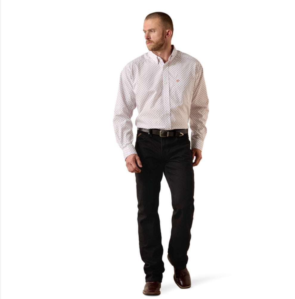 ARIAT MENS WHITE GEO PRINT SHIRT- 10071748 Laherradurawwnc.com