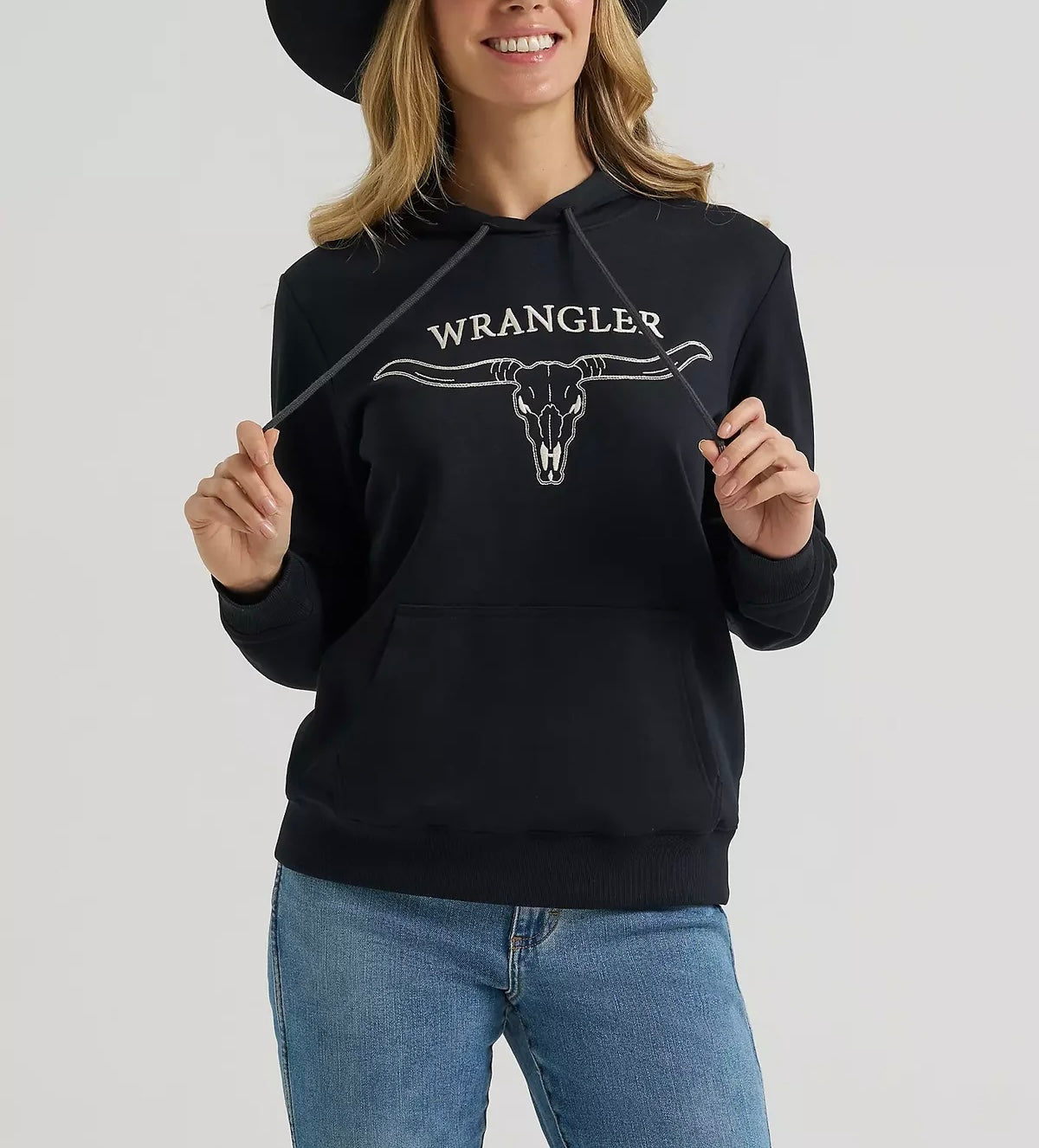 Wrangler EMBROIDERED STEER HEAD GRAPHIC PULLOVER/BLACK—112380251