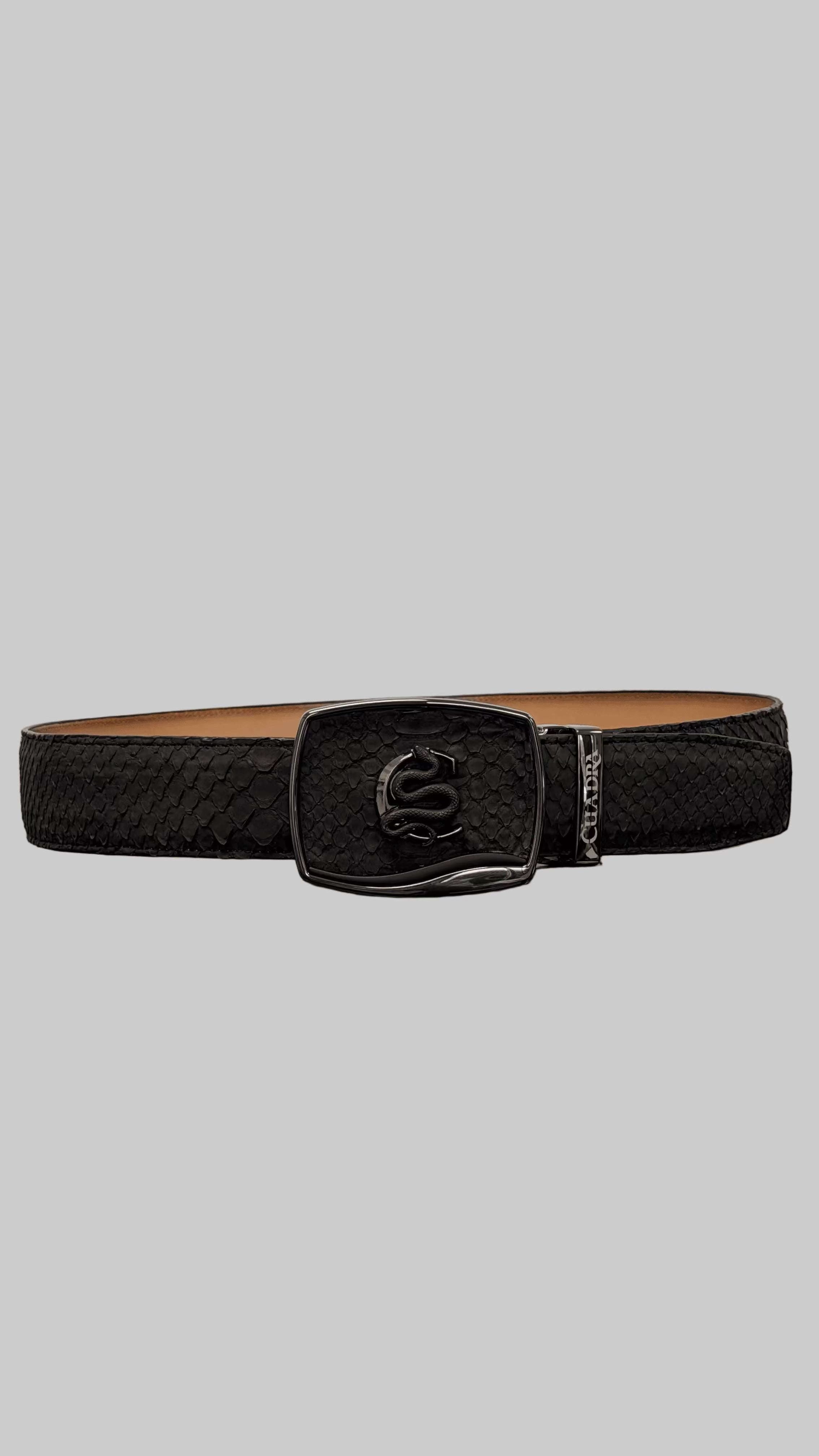 CUADRA BELT PYTHON NUBUCK NEGRO BC483 Laherradurawwnc.com