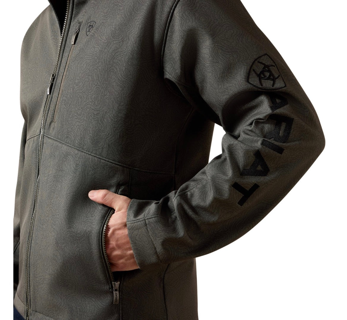 ARIAT MEN’S JAKET LOGO BELUGA GREY SOFTSHELL 10079579