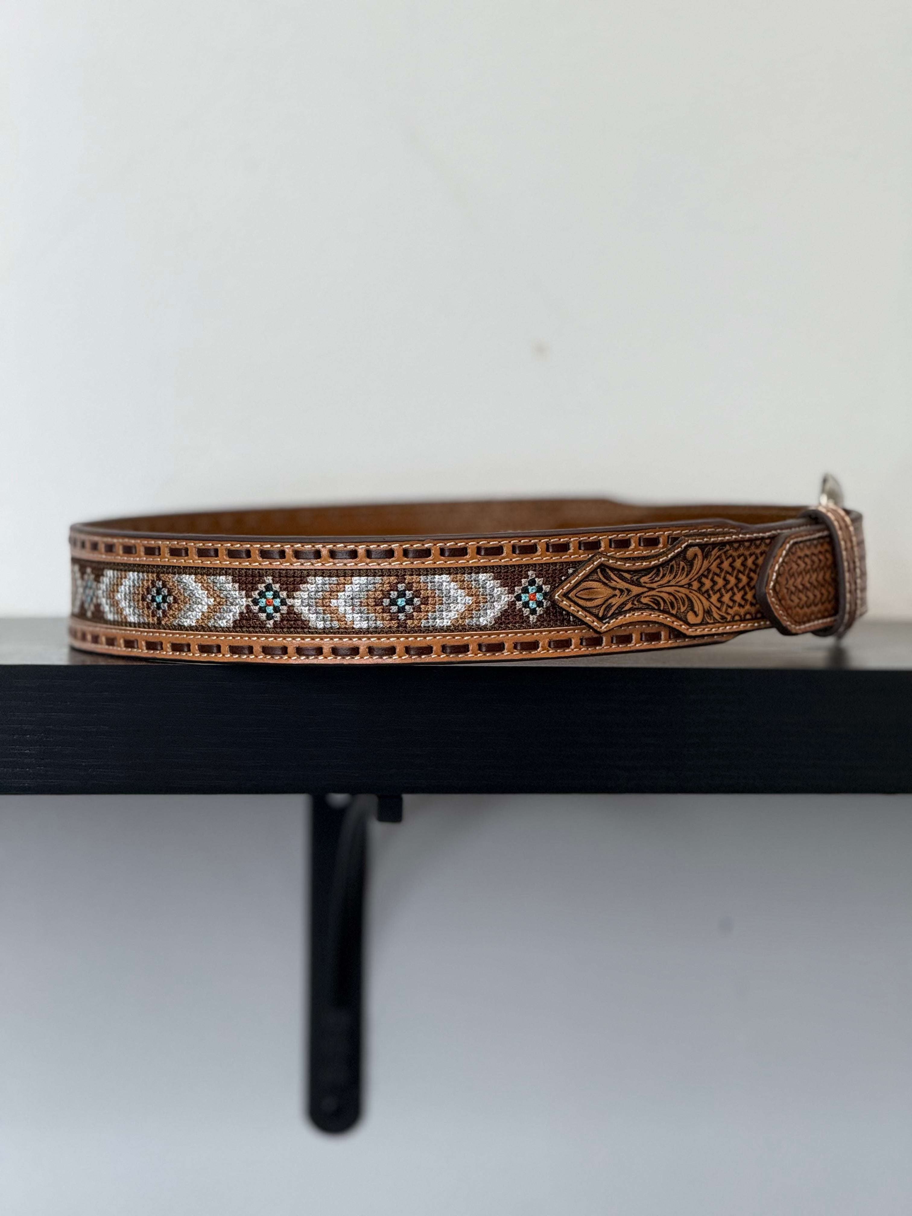 NOCONA AZTEC DESIGN THREADED WESTERN BELT - N210010348 Laherradurawwnc.com