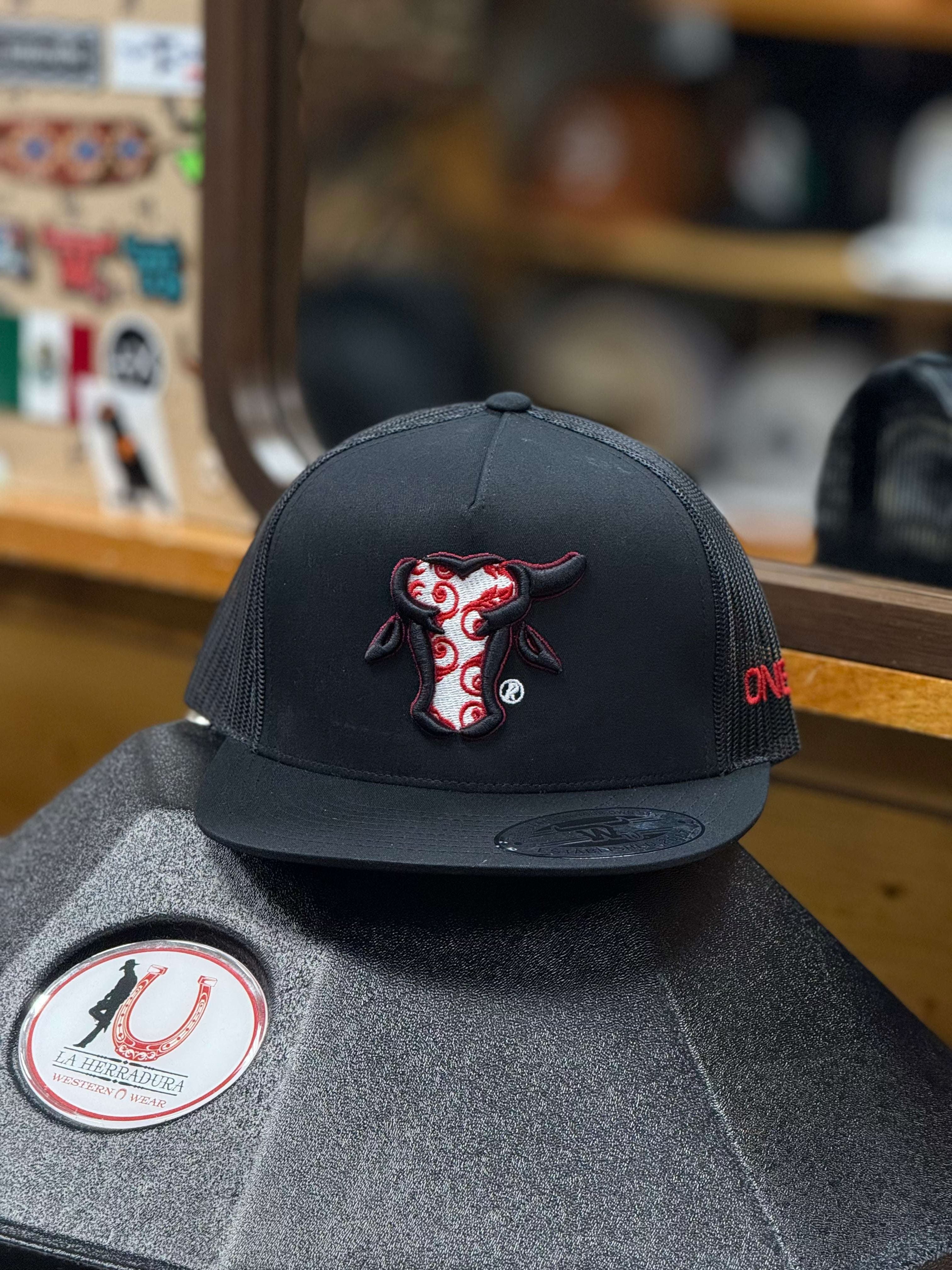TEXAS RANCH BLACK Style one horn :1 Laherradurawwnc.com