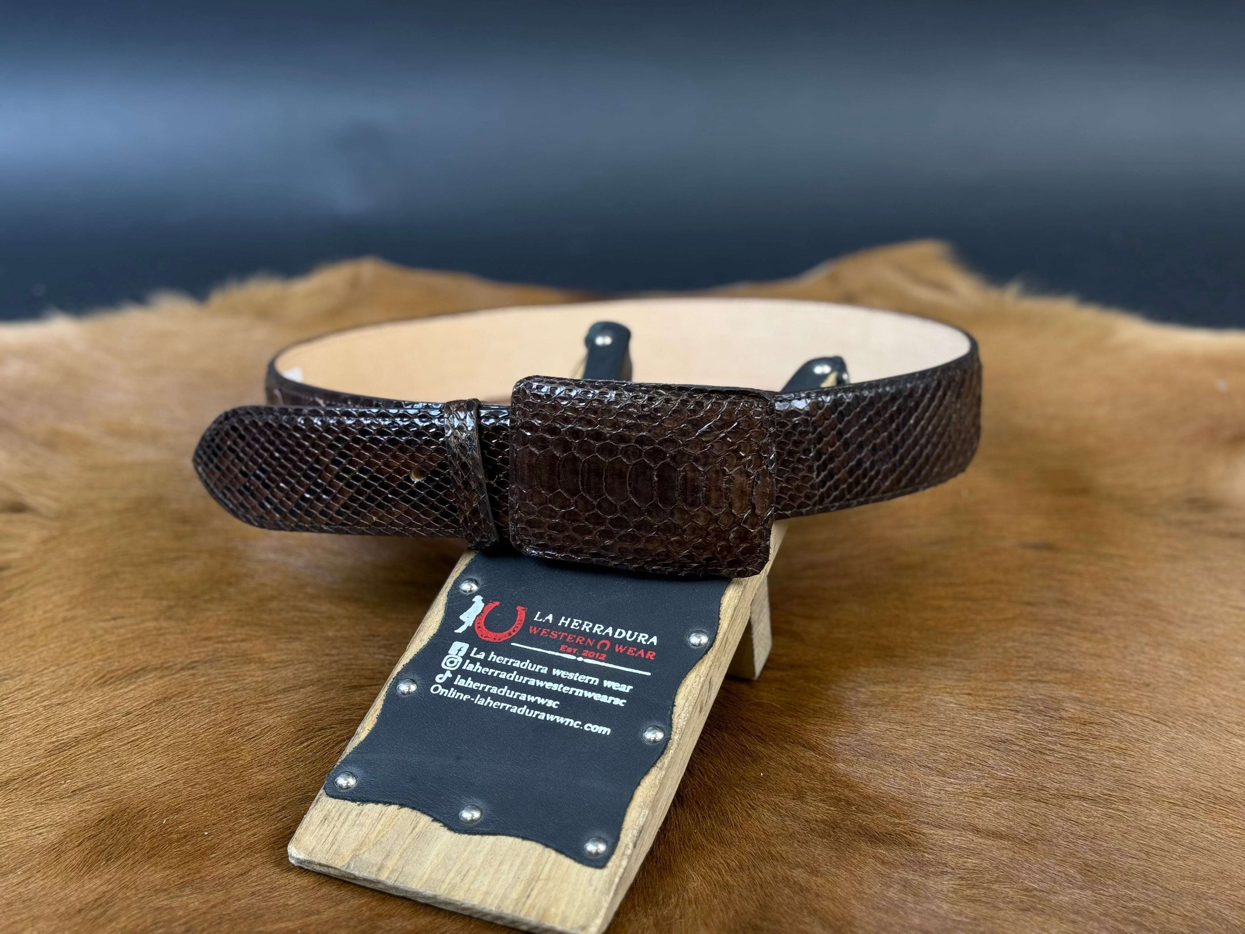 EXOTIC PYTHON CHOCOLATE BROWN BELT Laherradurawwnc.com