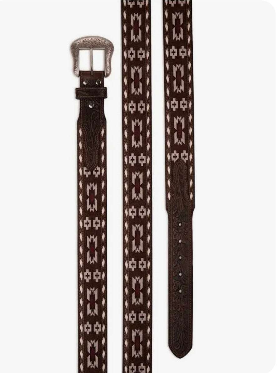 NOCONA MENS BROWN AZTEC BEADED BELT-N210002702 Laherradurawwnc.com