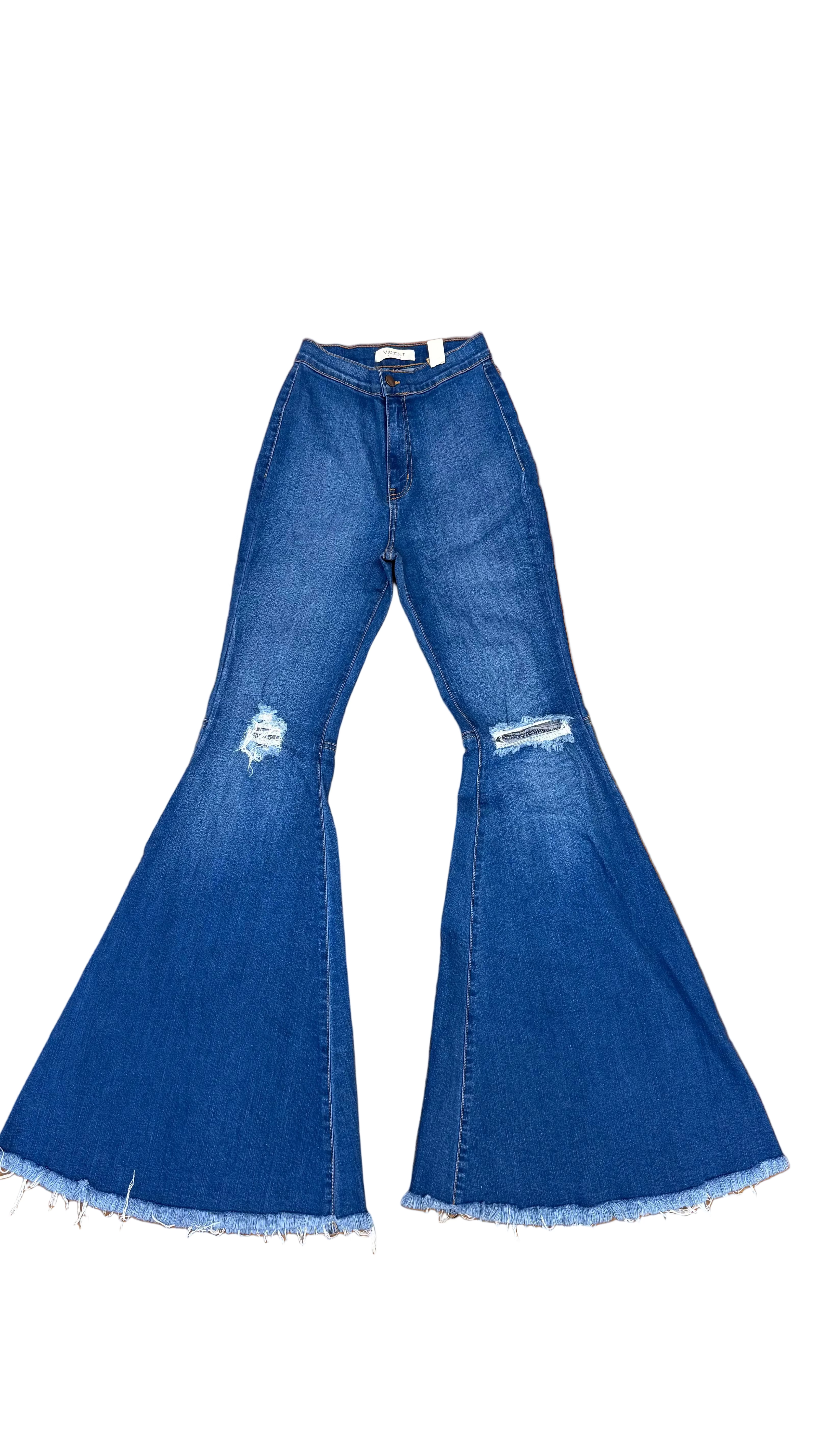 SEMI LIGHT WASH RIP FLARE JEAN 149052