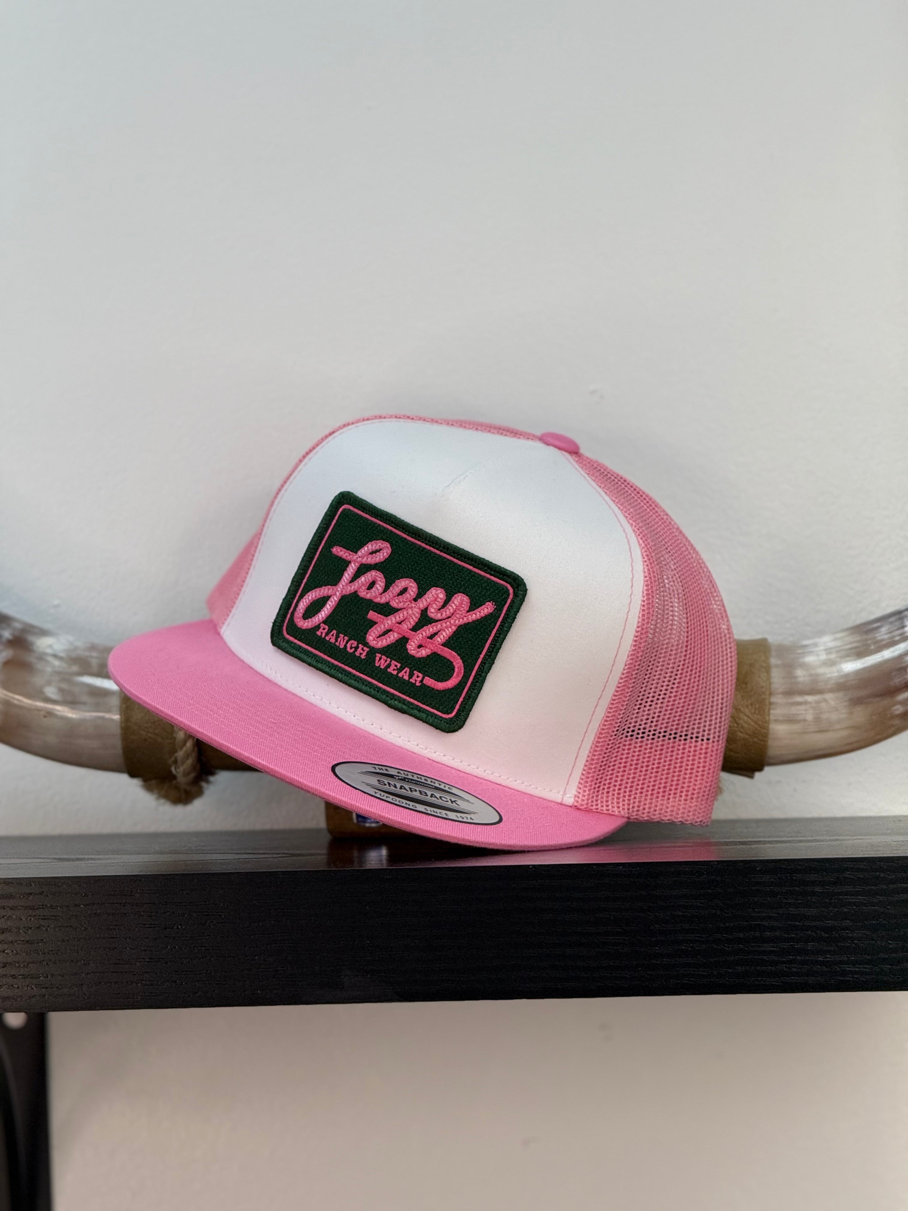 LAZY J CAPS PINK AND White .09