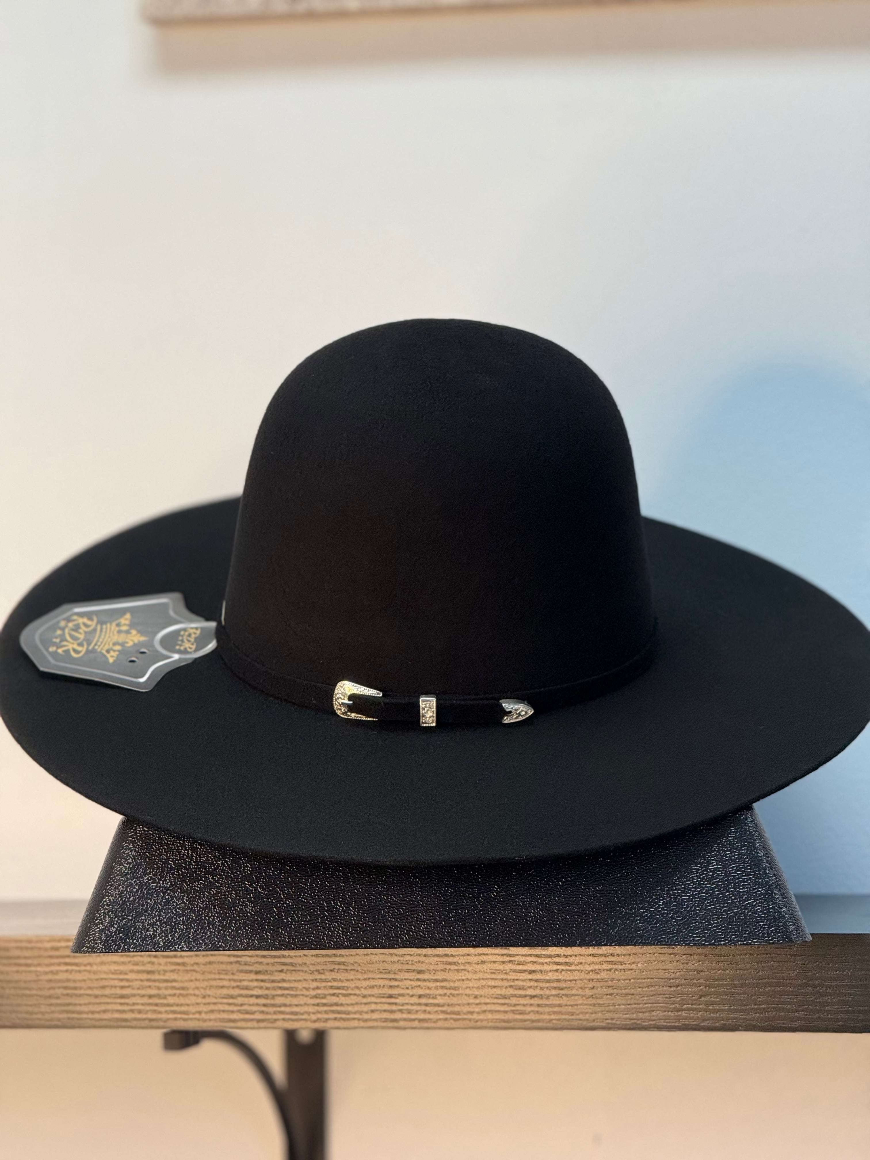RDR BLACK OPEN CROWN FELT HAT Laherradurawwnc.com