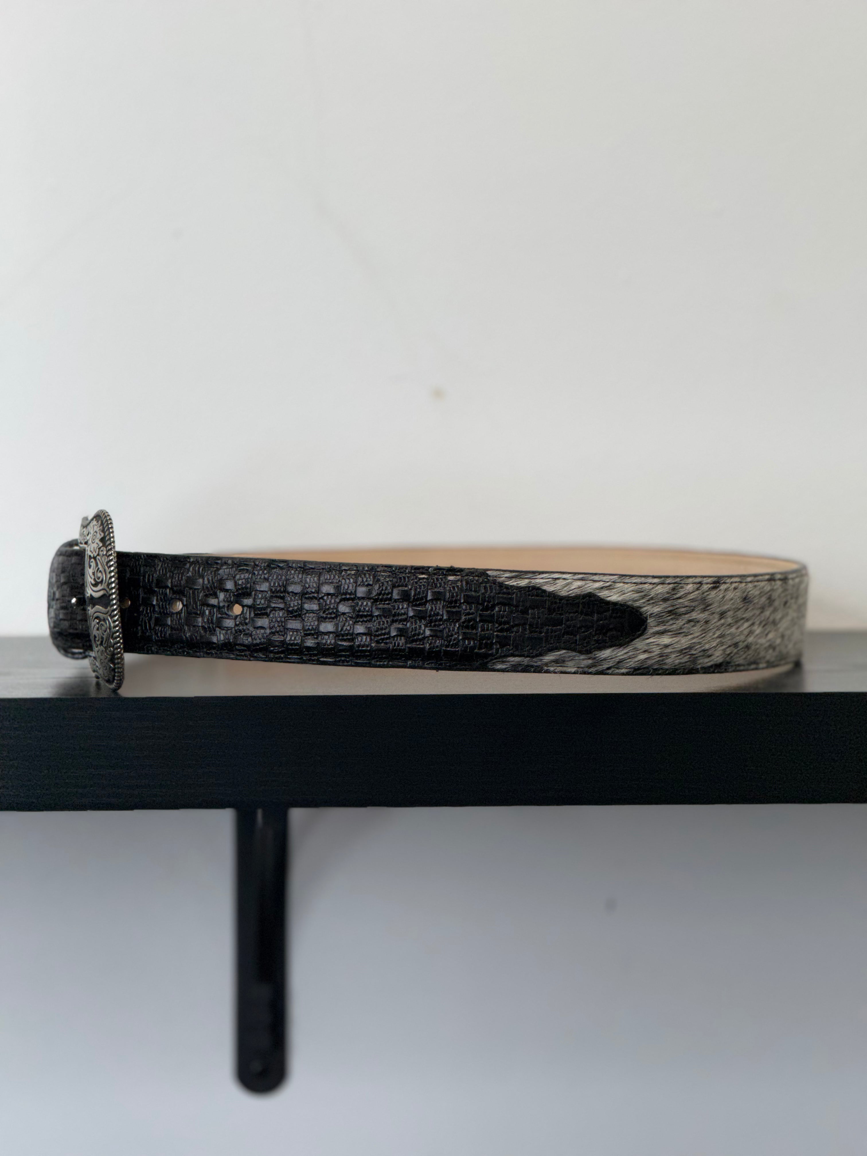 CINTURON TANNER MARK PARA HOMBRE PELO DE VACA BLACK/WHITE - TMB205579